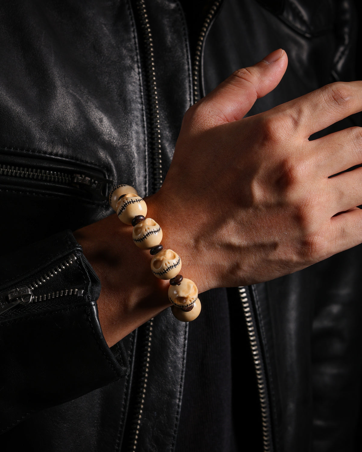 Pulsera de calavera de hueso de yak-3
