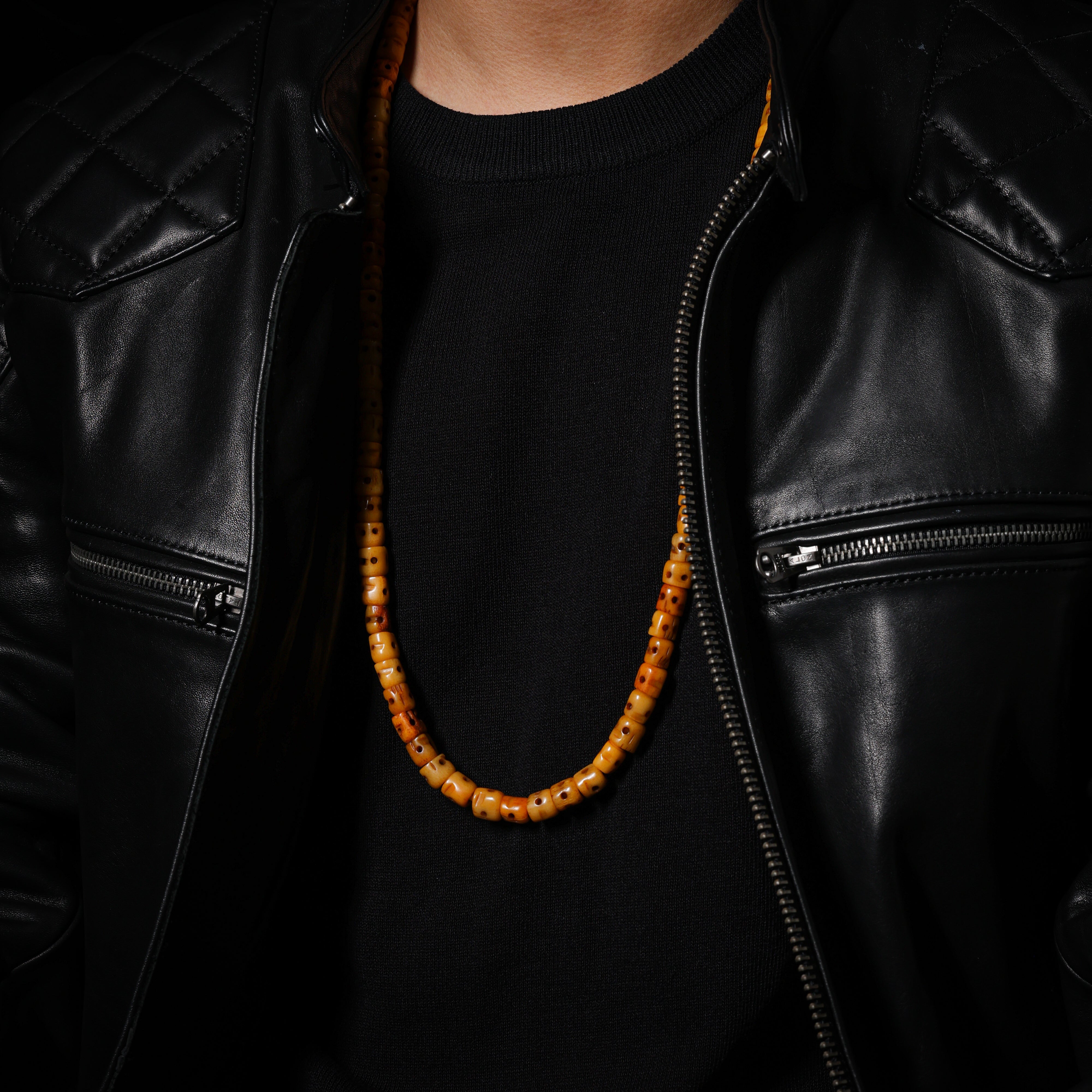 Yak Bone Skull 108-Bead Mala Necklace