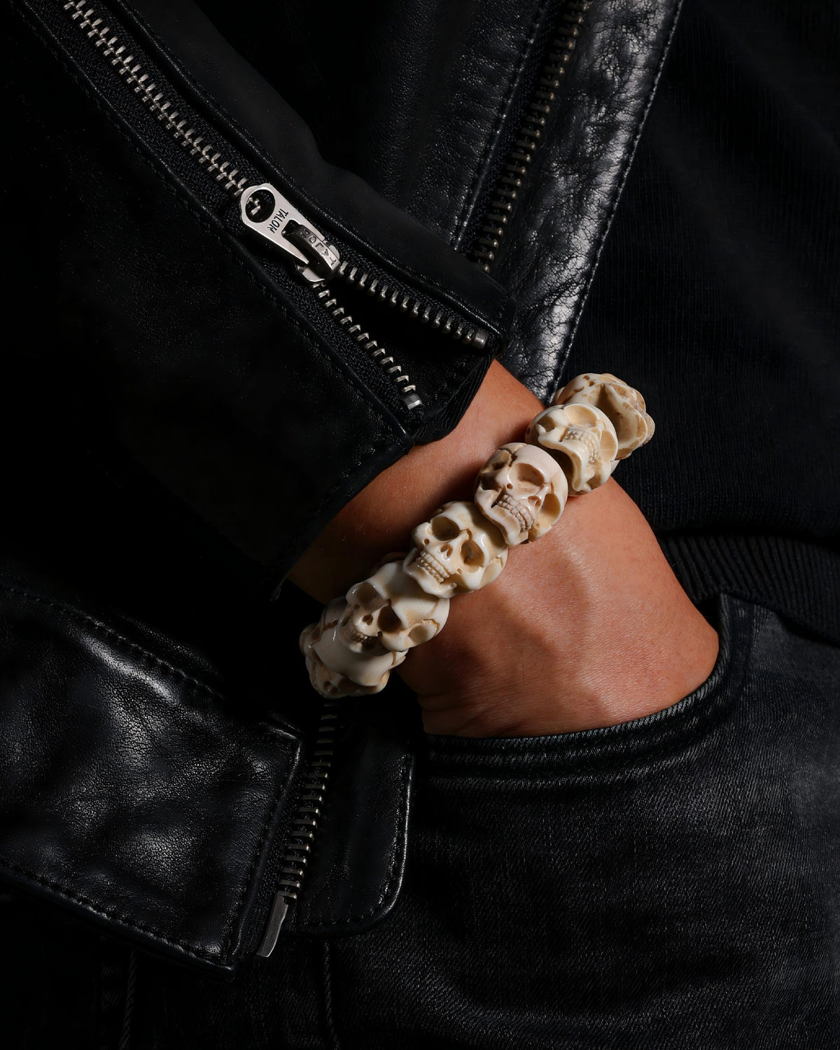Yak Bone Skull Talisman Bracelet