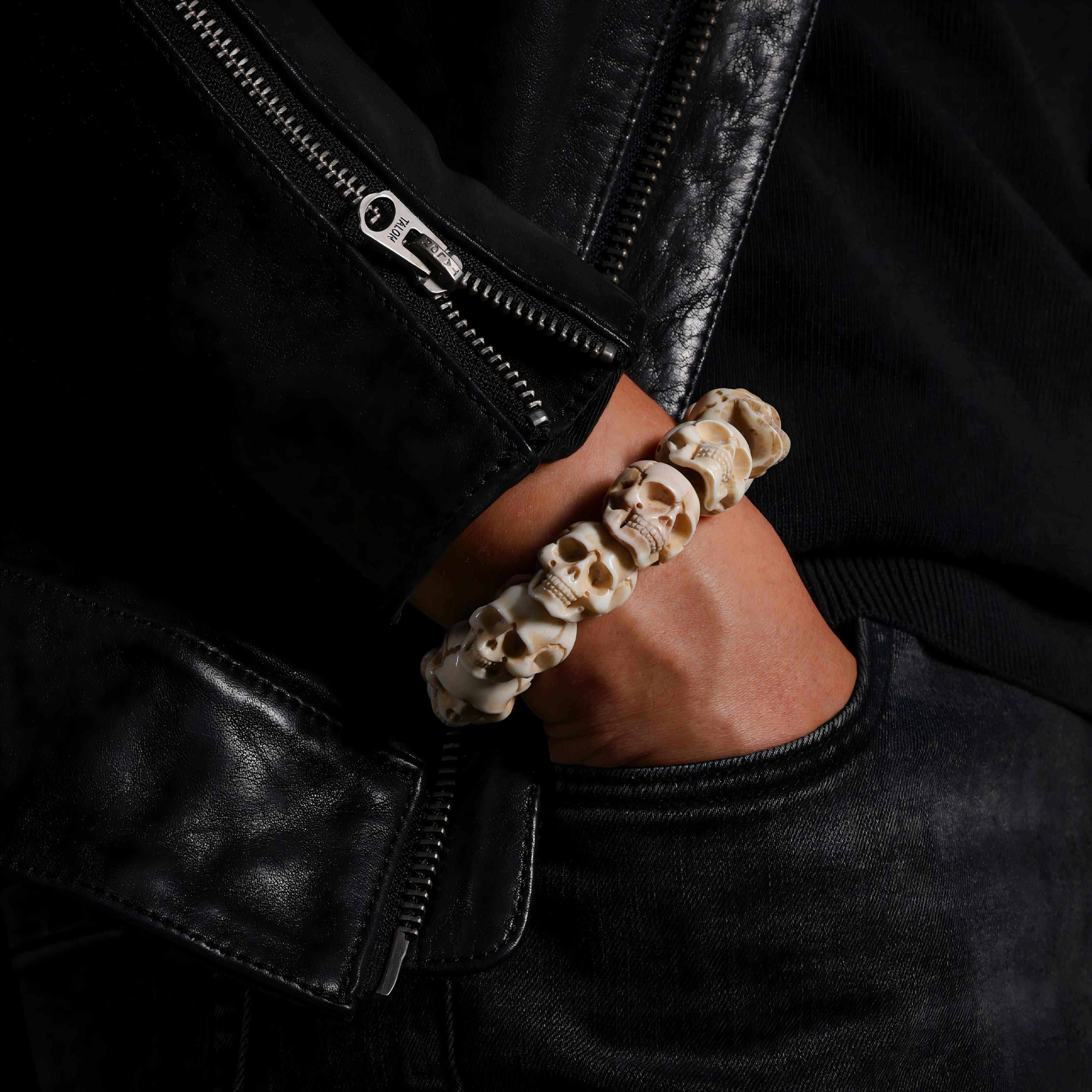 Yak Bone Skull Talisman Bracelet