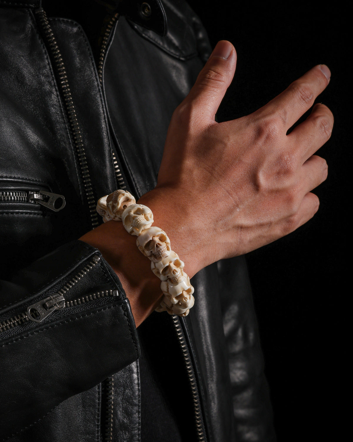 Yak Bone Skull Talisman Bracelet-8