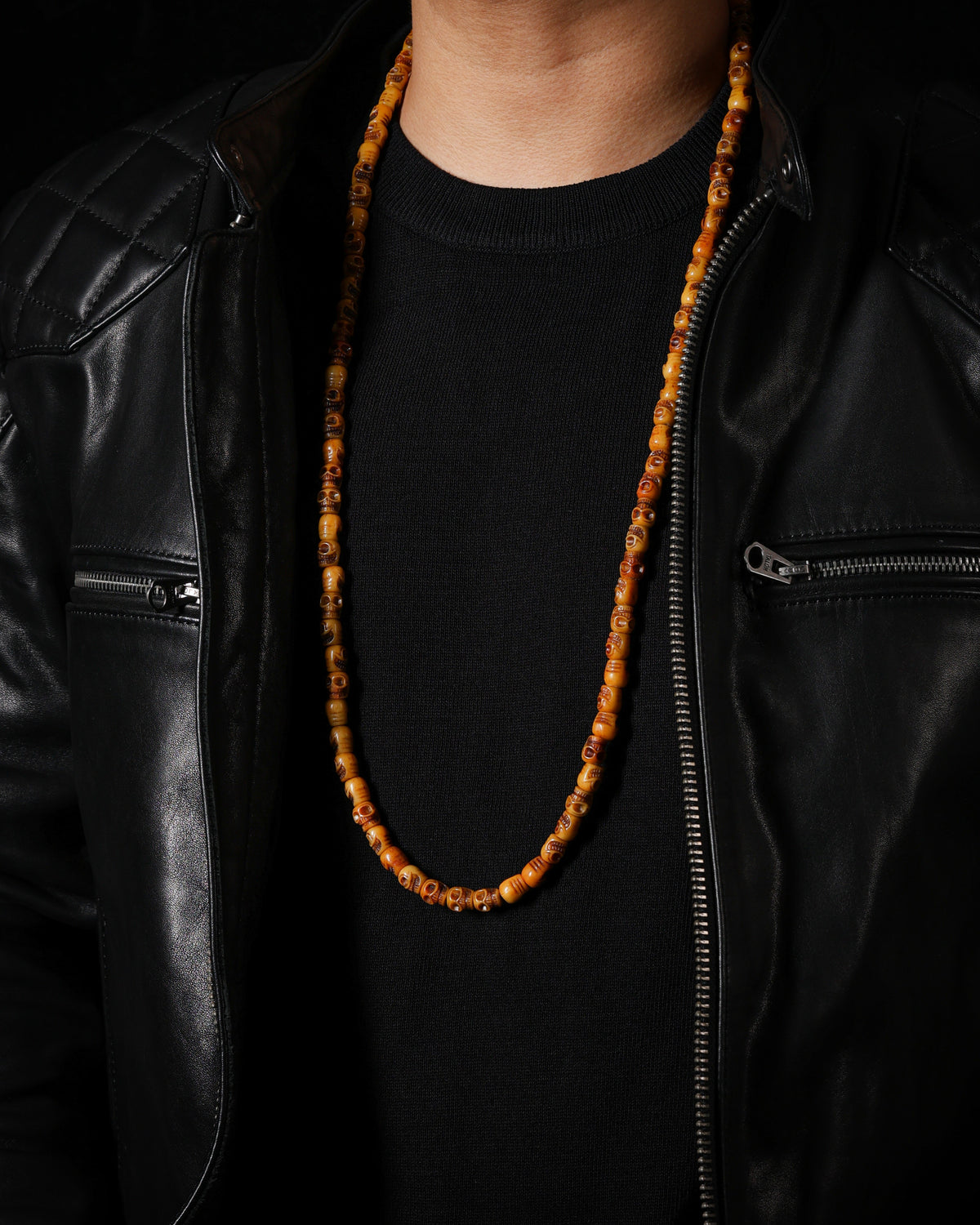 Collana con teschio d'osso 108 Mala