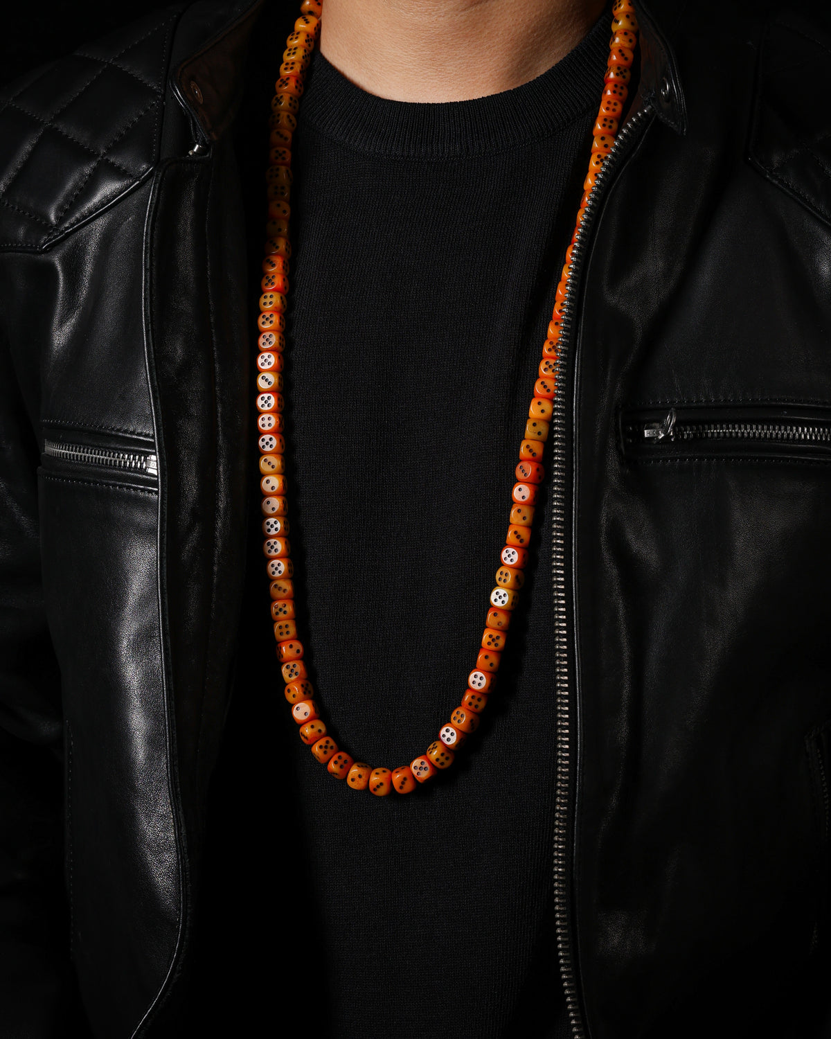 Yak Bone Dice 108-Bead Mala Necklace-15