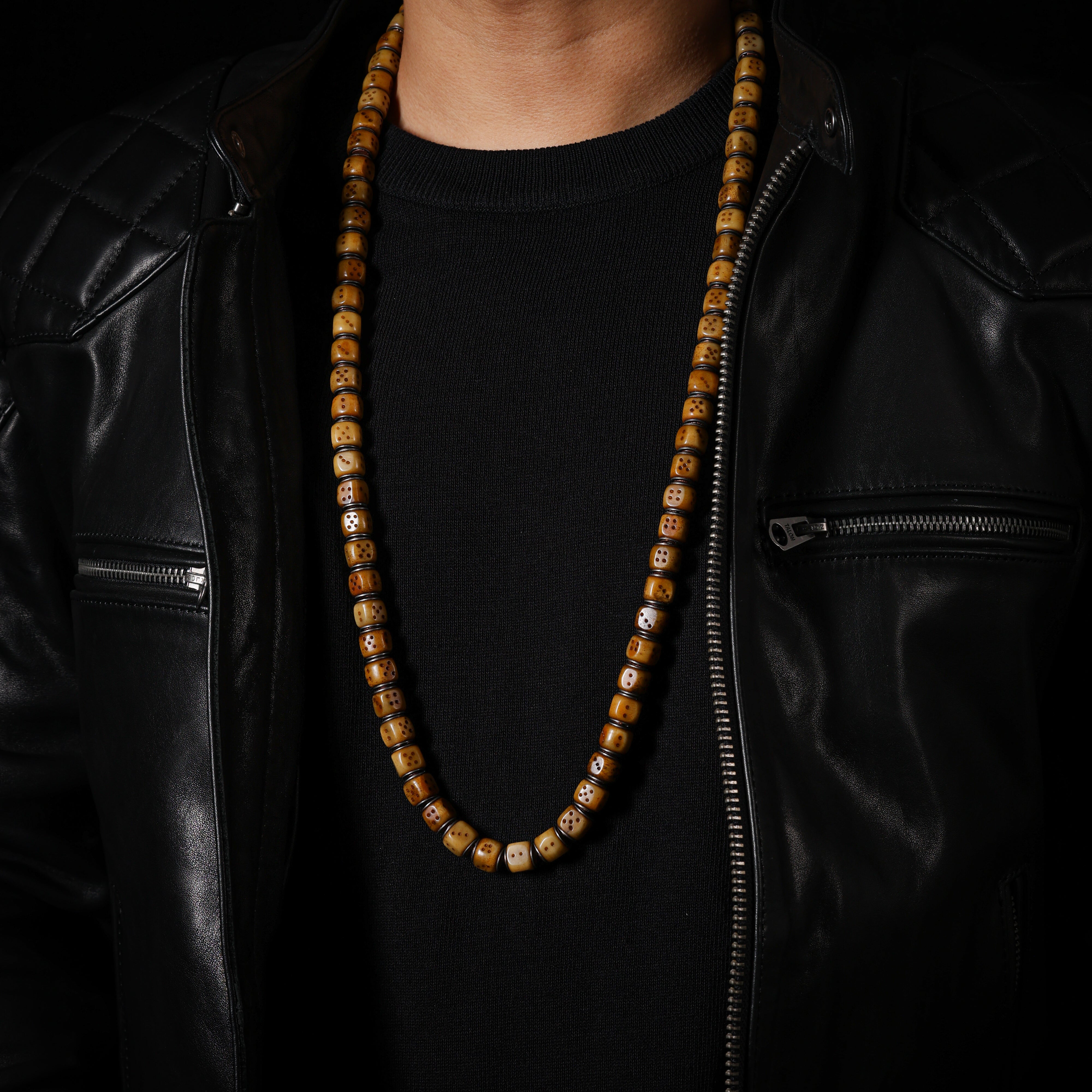 Yak Bone 108-Bead Mala Necklace