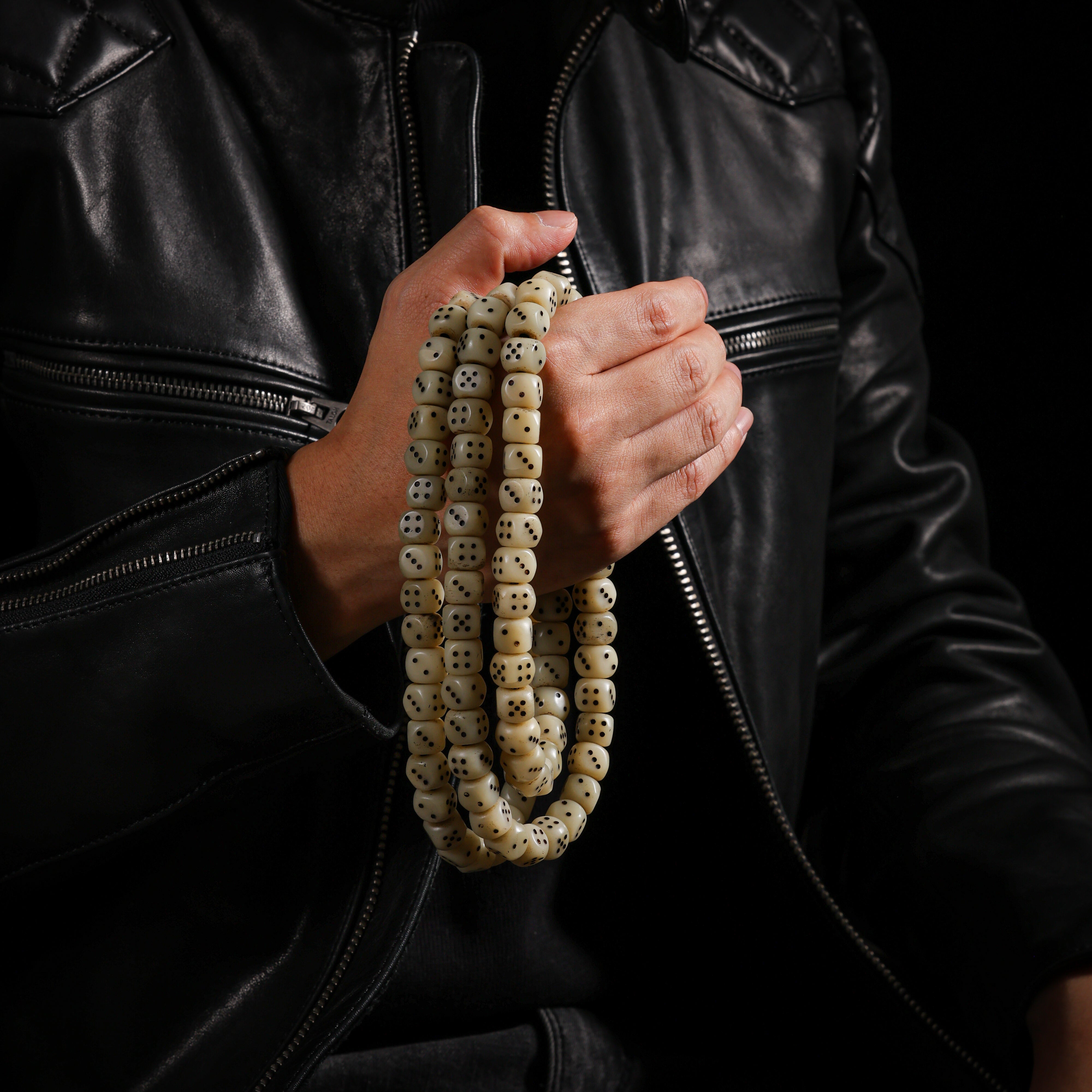 Yak Bone Dice Fortune 108-Bead Mala Necklace-3