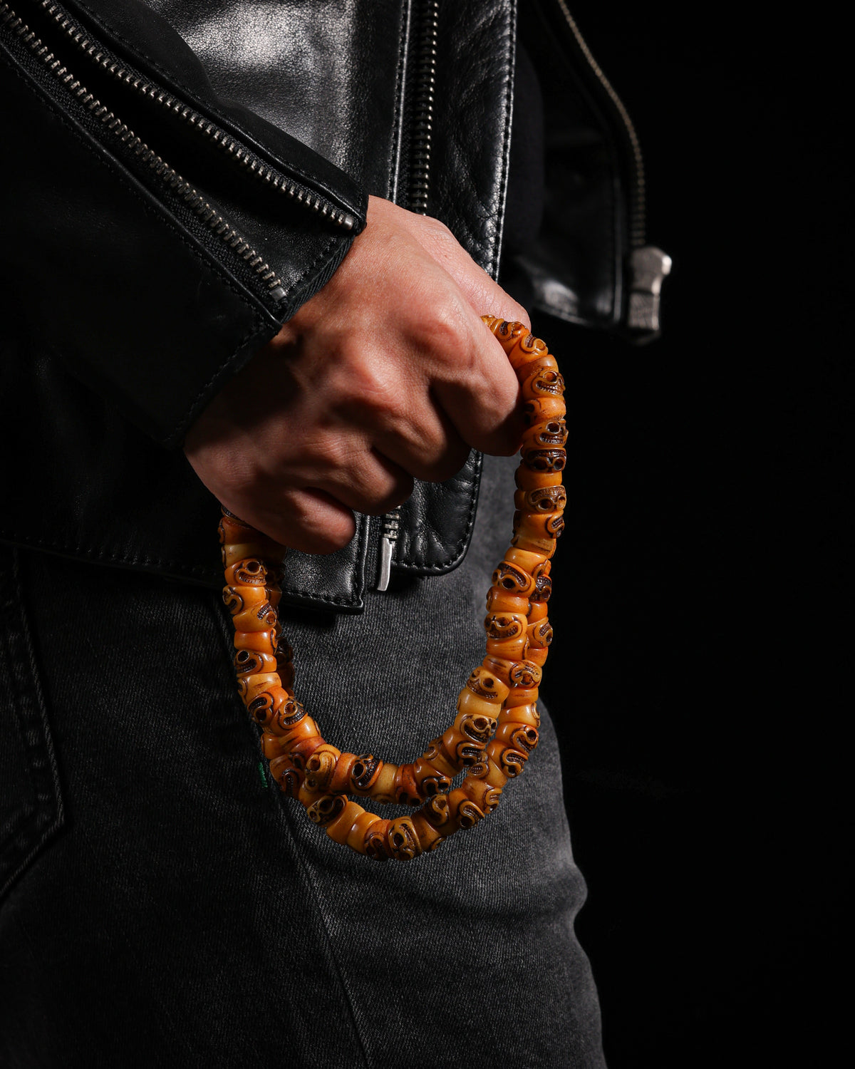 Collier Mala 108 Crâne Souriant en Os de Yak-4