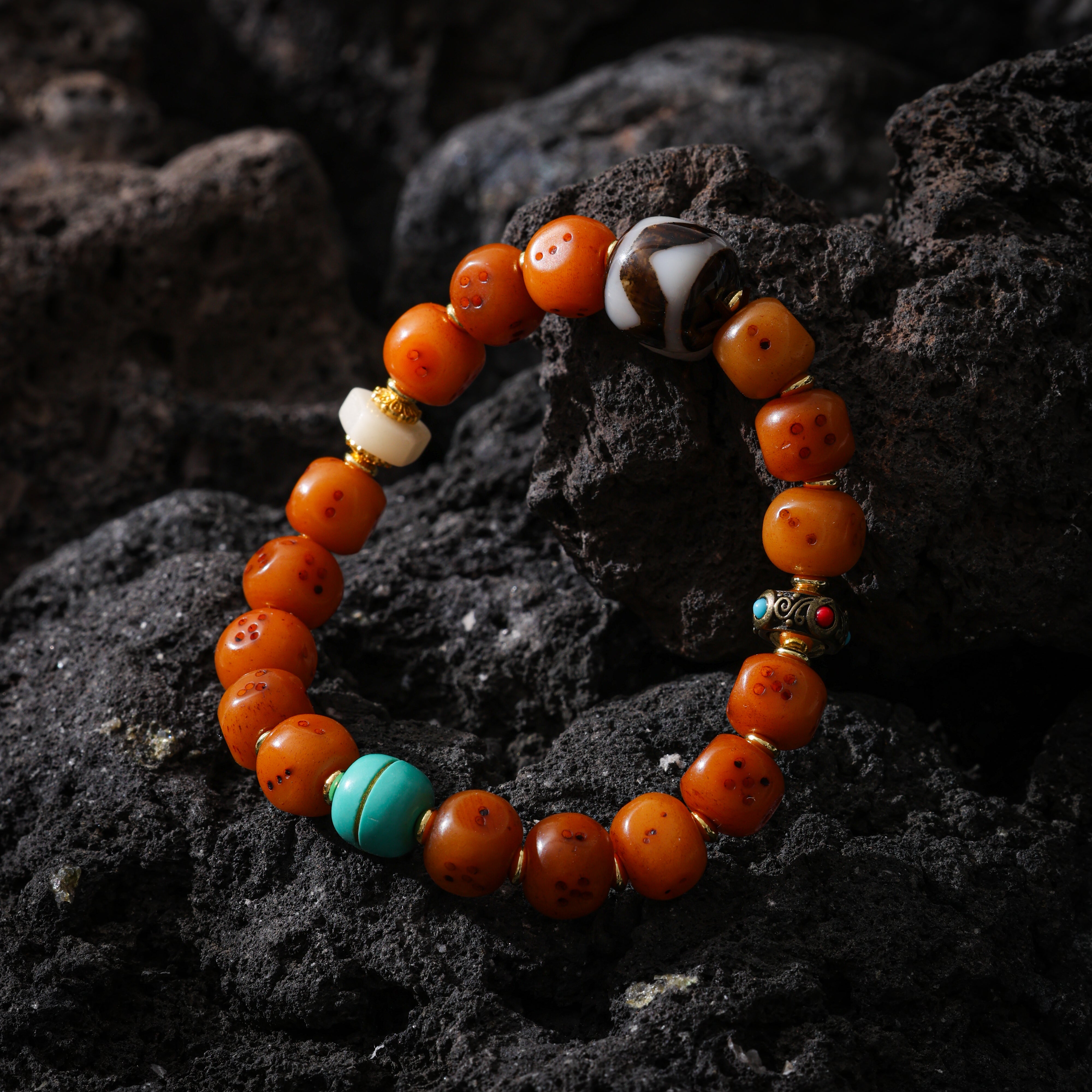 Yak Bone Sho Dice Bracelet-5