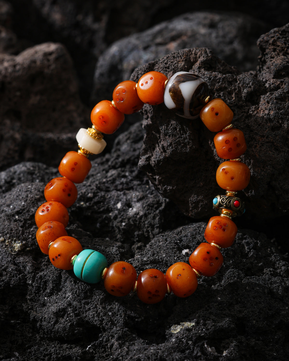 Yak Bone Dice Bracelet-5