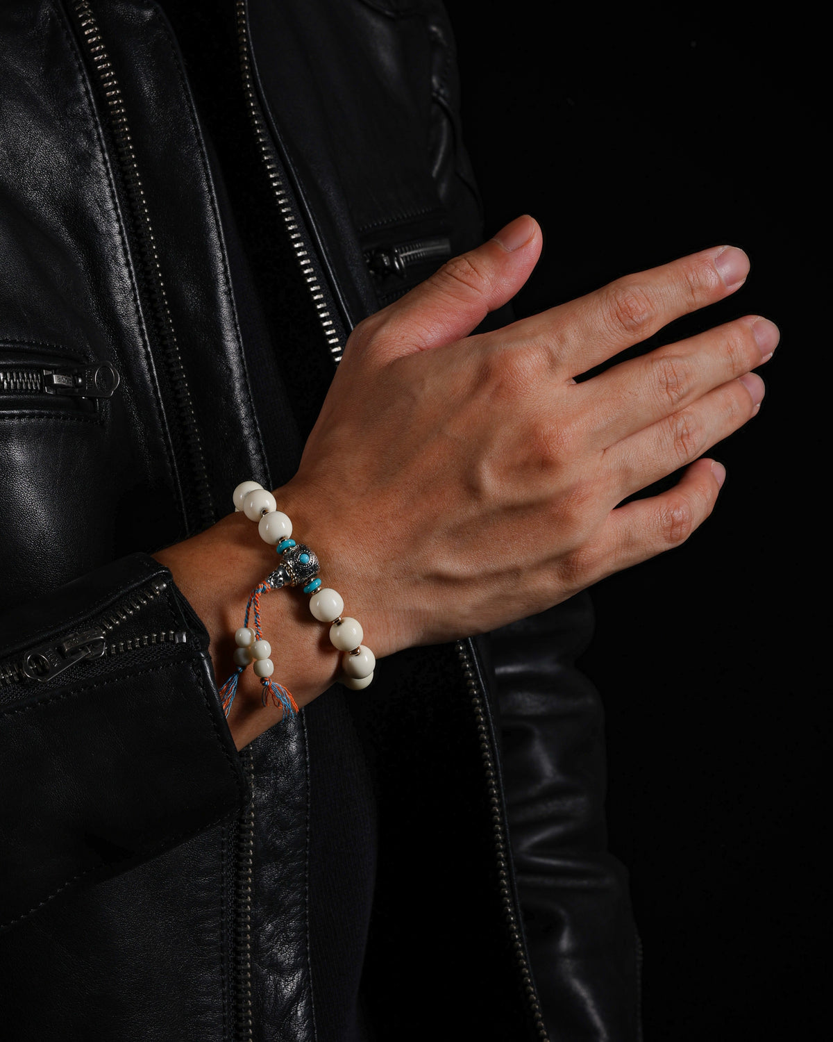 Armband aus Yakknochen mit Dzi-Perlen-6