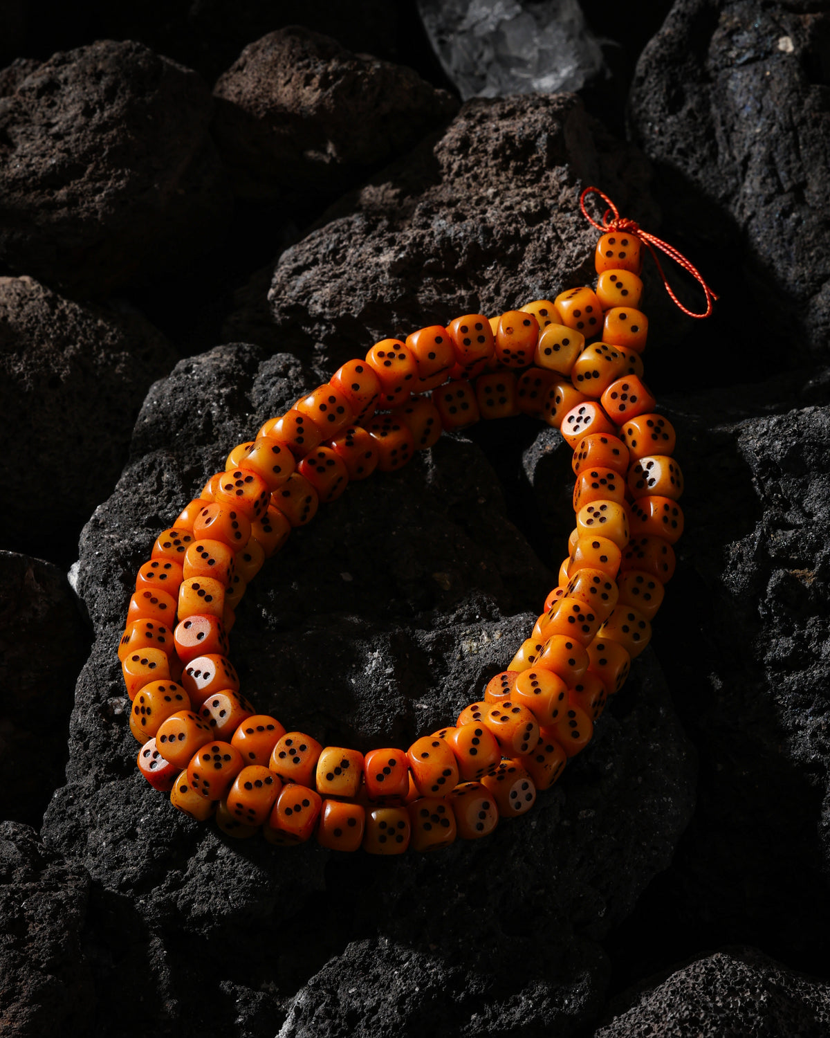 Yak Bone Dice 108-Bead Mala Necklace-12