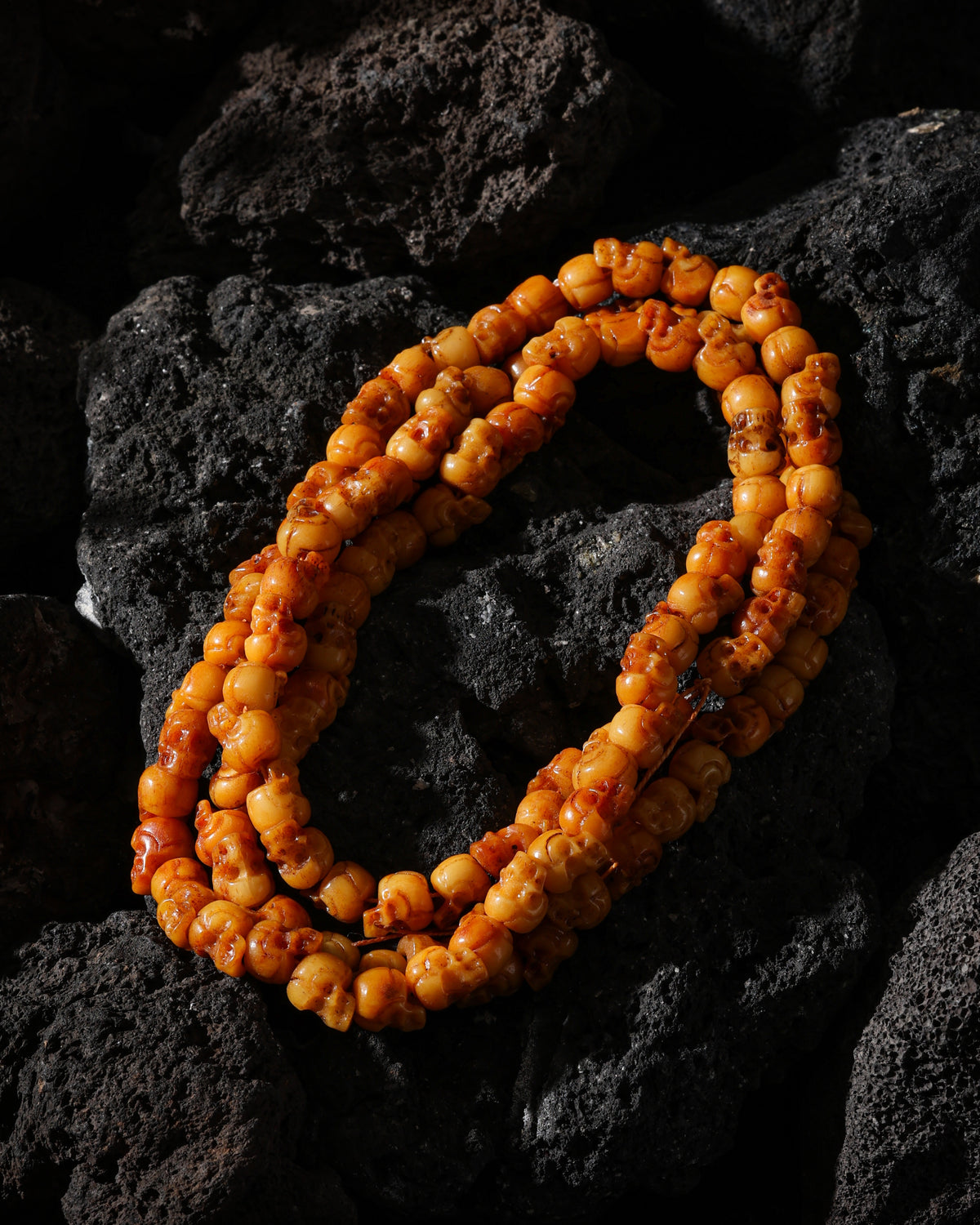 Yak Bone Skull 108-Bead Mala Necklace-4