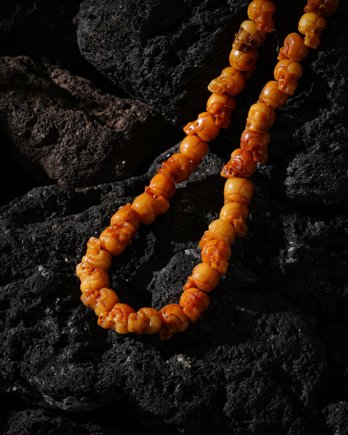 Yak Bone Skull 108-Bead Mala Necklace-5
