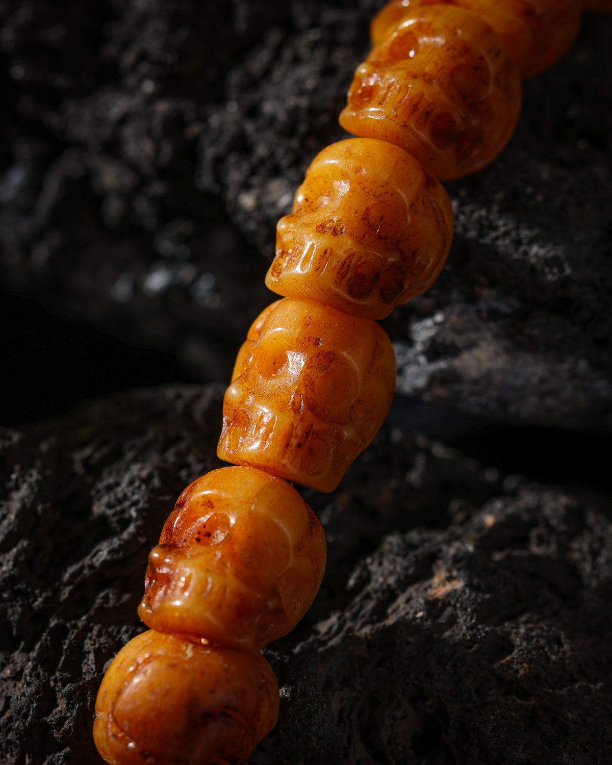 Yak Bone Skull 108-Bead Mala Necklace-6