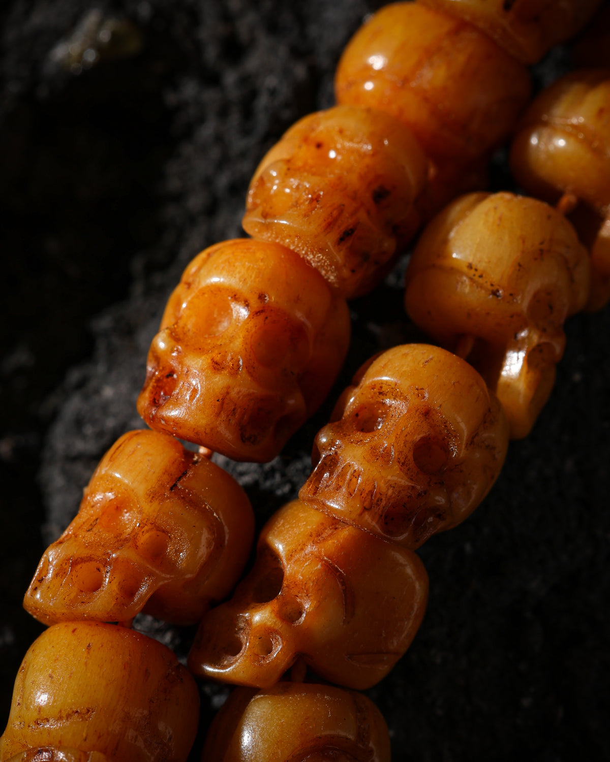 Yak Bone Skull 108-Bead Mala Necklace-8