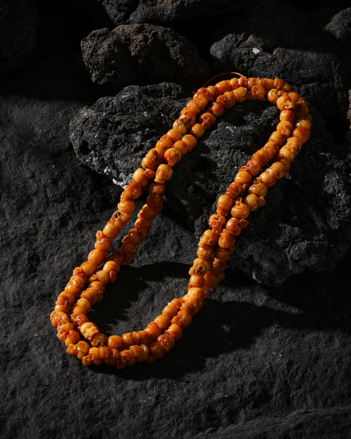 Yak Bone Skull 108-Bead Mala Necklace-7
