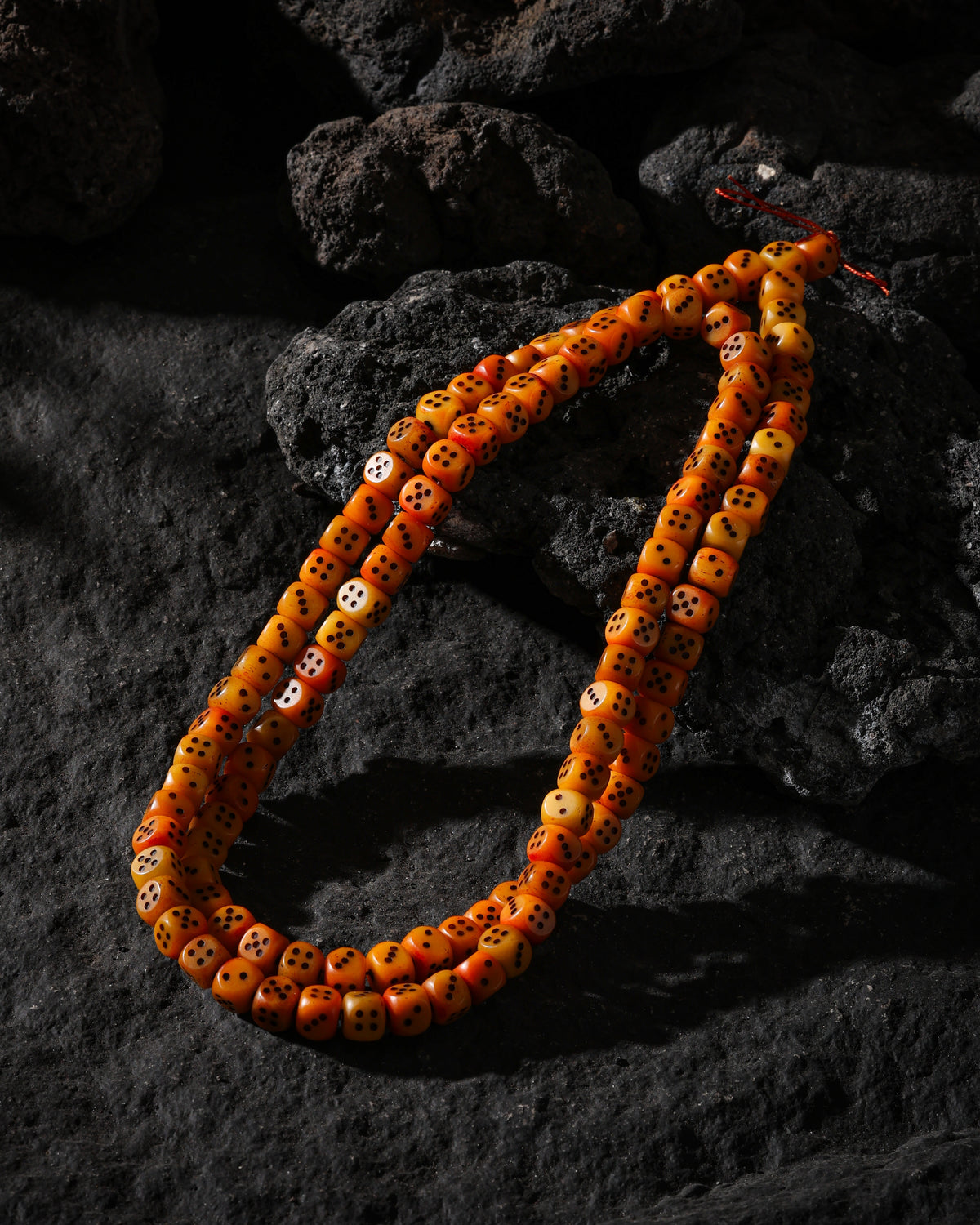Yak Bone Dice 108-Bead Mala Necklace-16