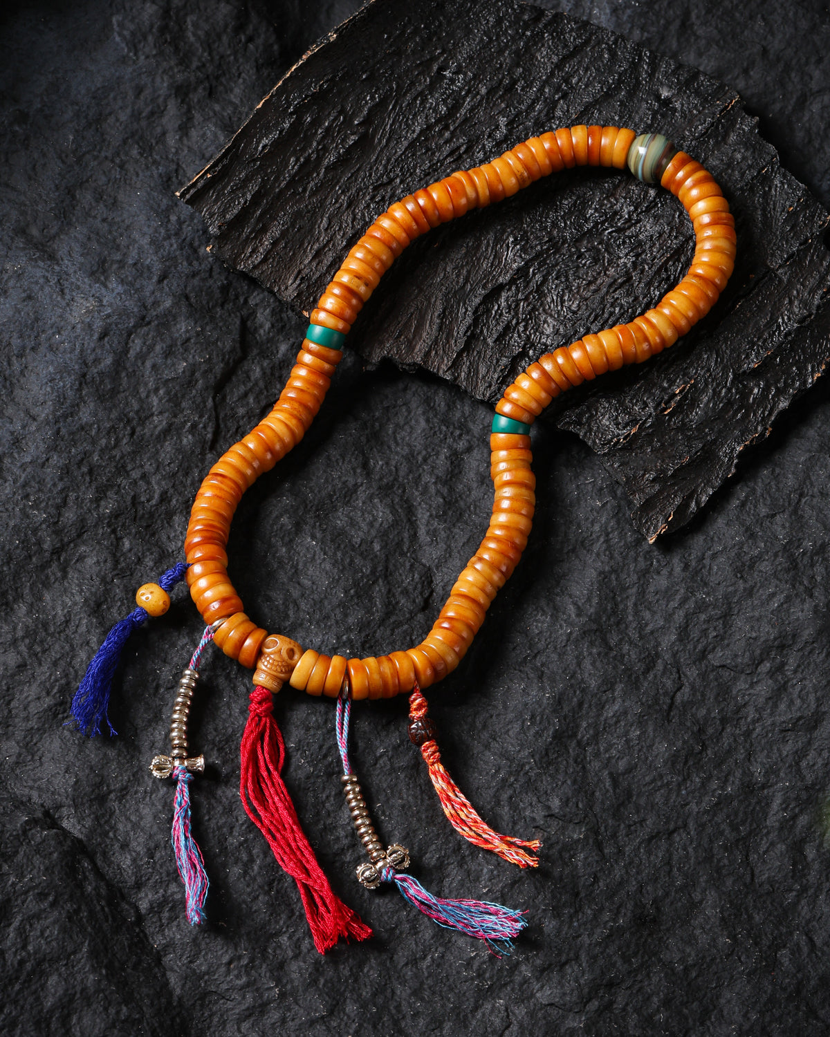 Yak Bone 108-Bead Mala Necklace