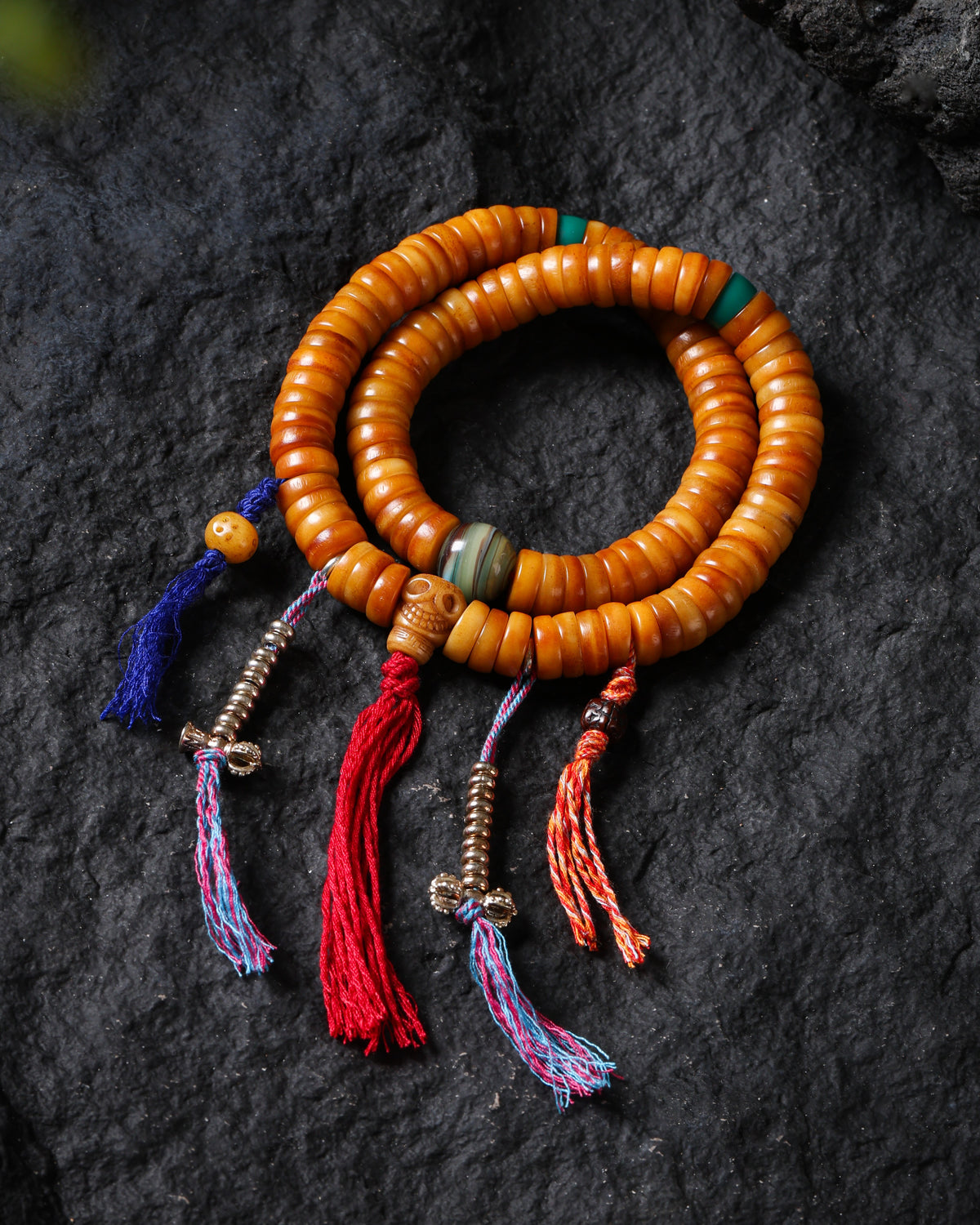 Yak Bone 108-Bead Mala Necklace