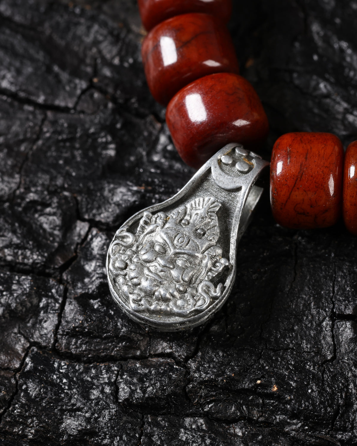 Collier en os composé de 108 perles Mala-5