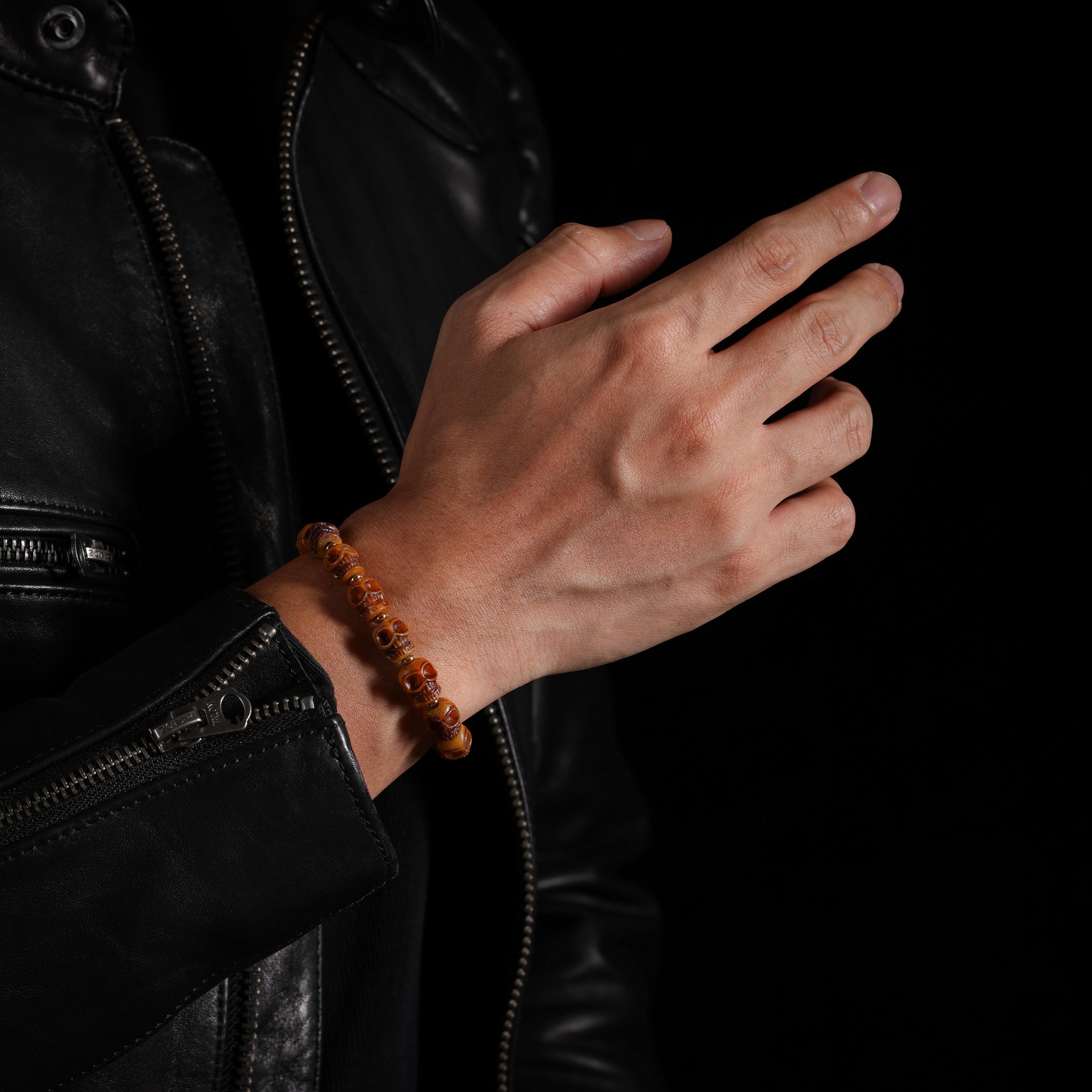 Pulsera vintage con calavera de hueso de yak-3
