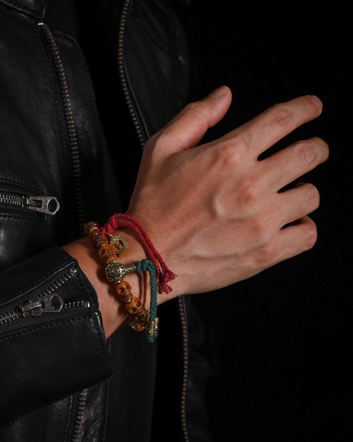 Yak Bone Skull Bracelet-3
