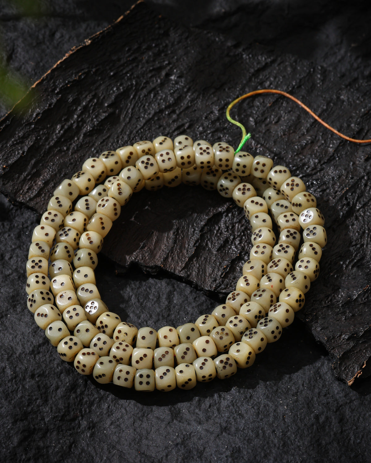 Yak Bone Dice Fortune 108-Bead Mala Necklace-4