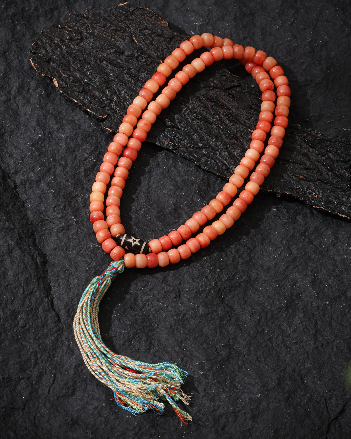 Collana in osso con 108 perle Mala-5