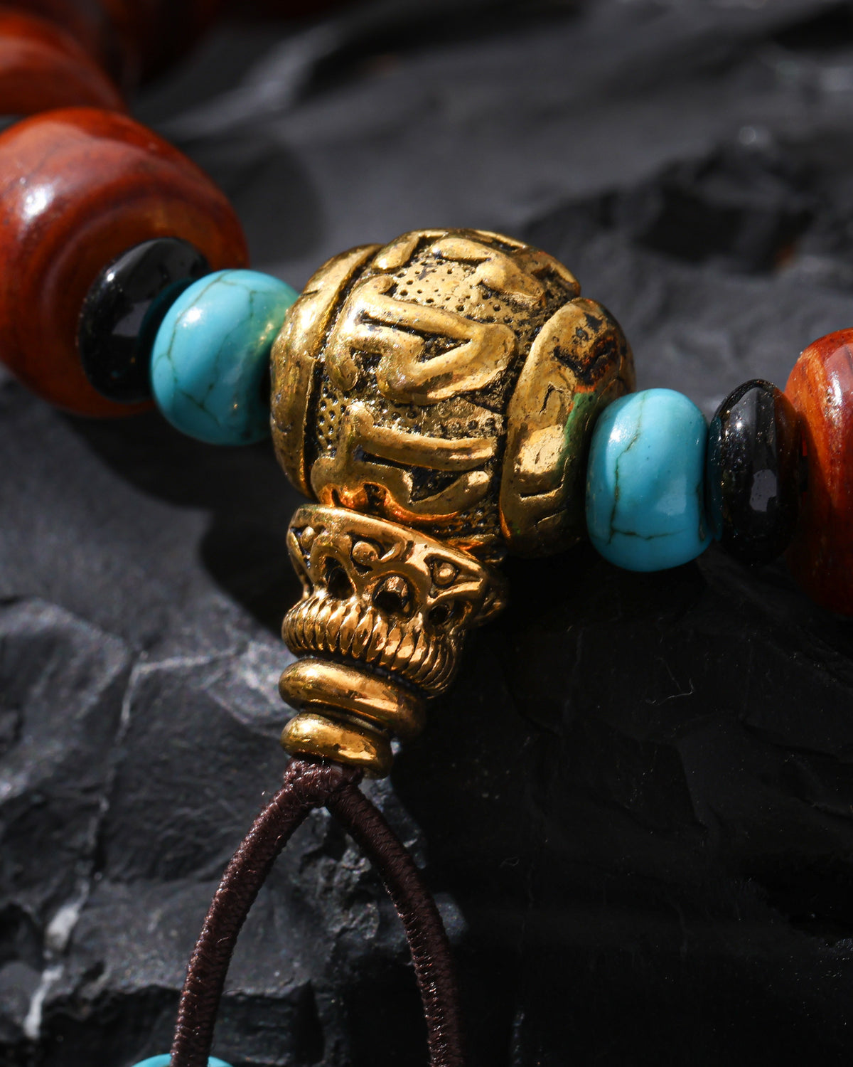 Yak Bone Bracelet with Turquoise Accents-3