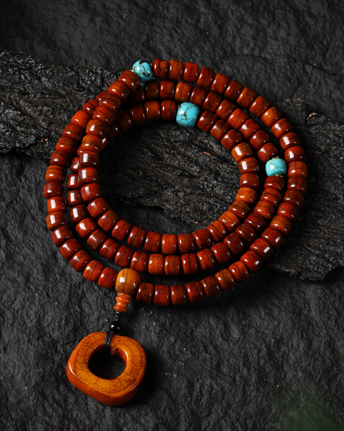 Yak Bone 108-Bead Mala Necklace