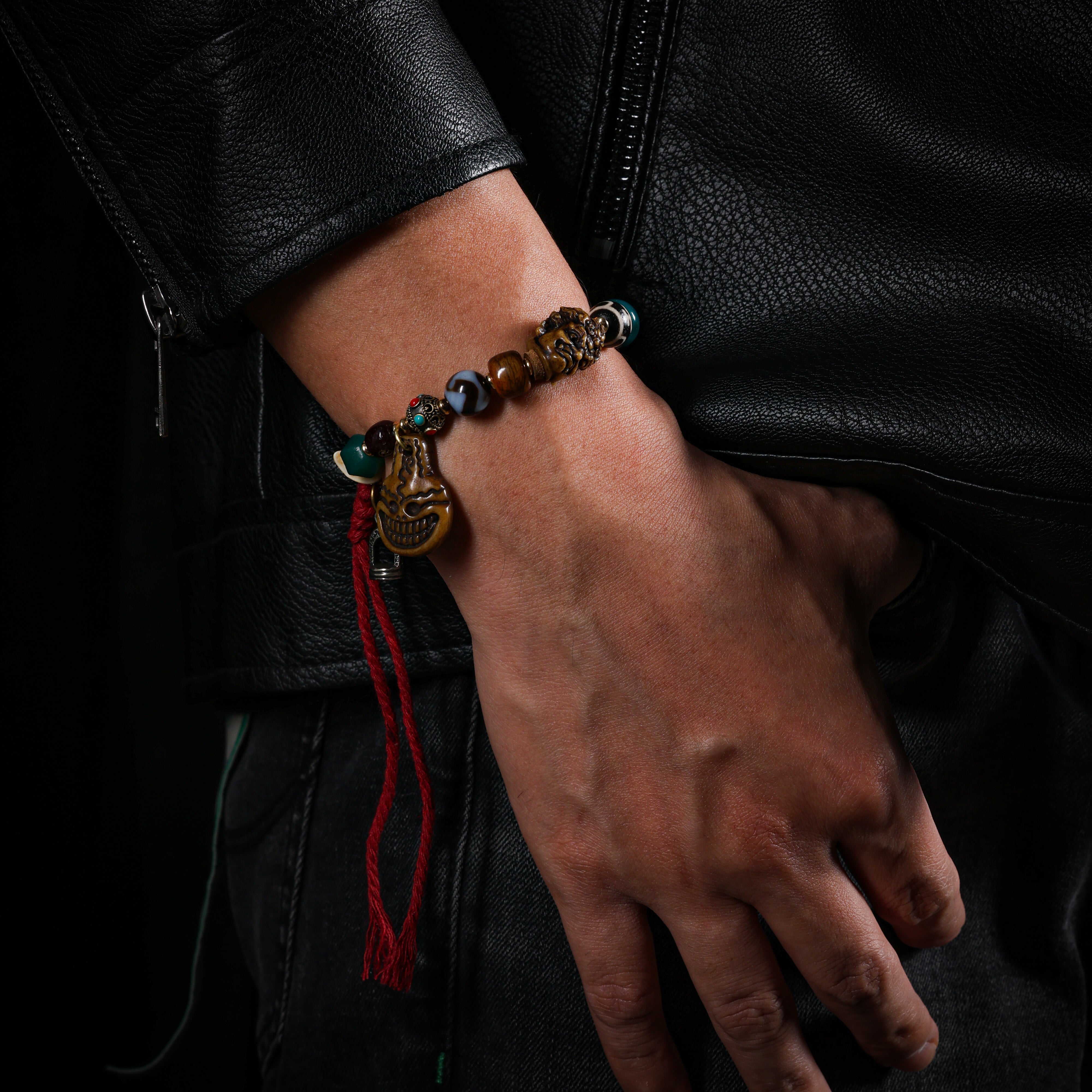 Tibetan Amulet Bone Bracelet