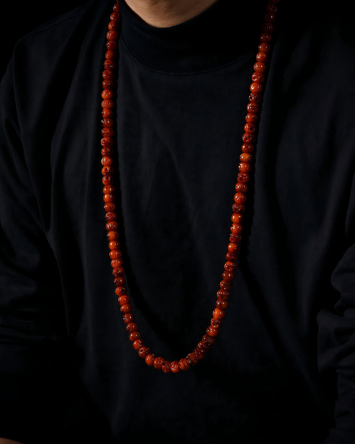 Collana Mala con teschio d'osso 108