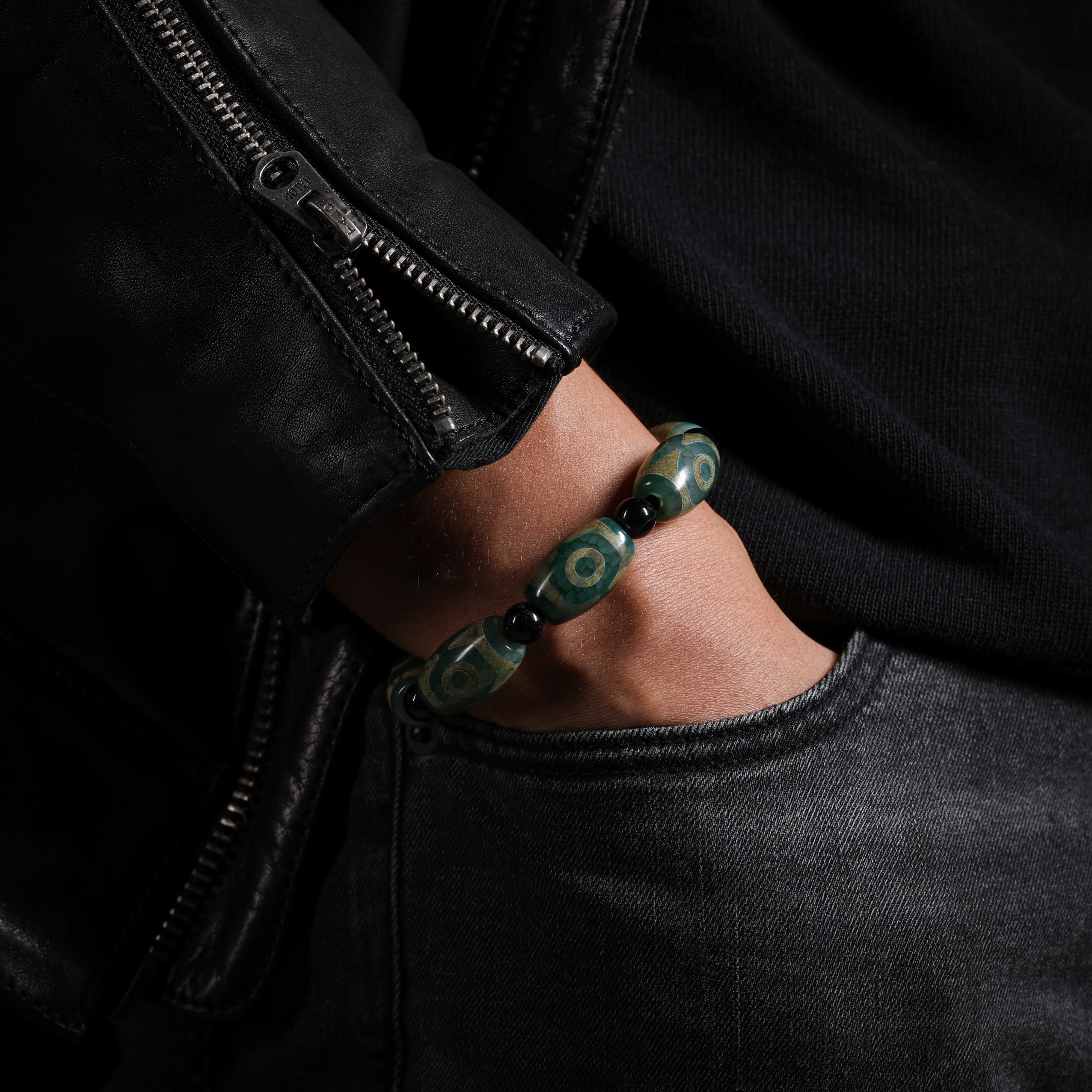 Pulsera de ágata Dzi tibetana