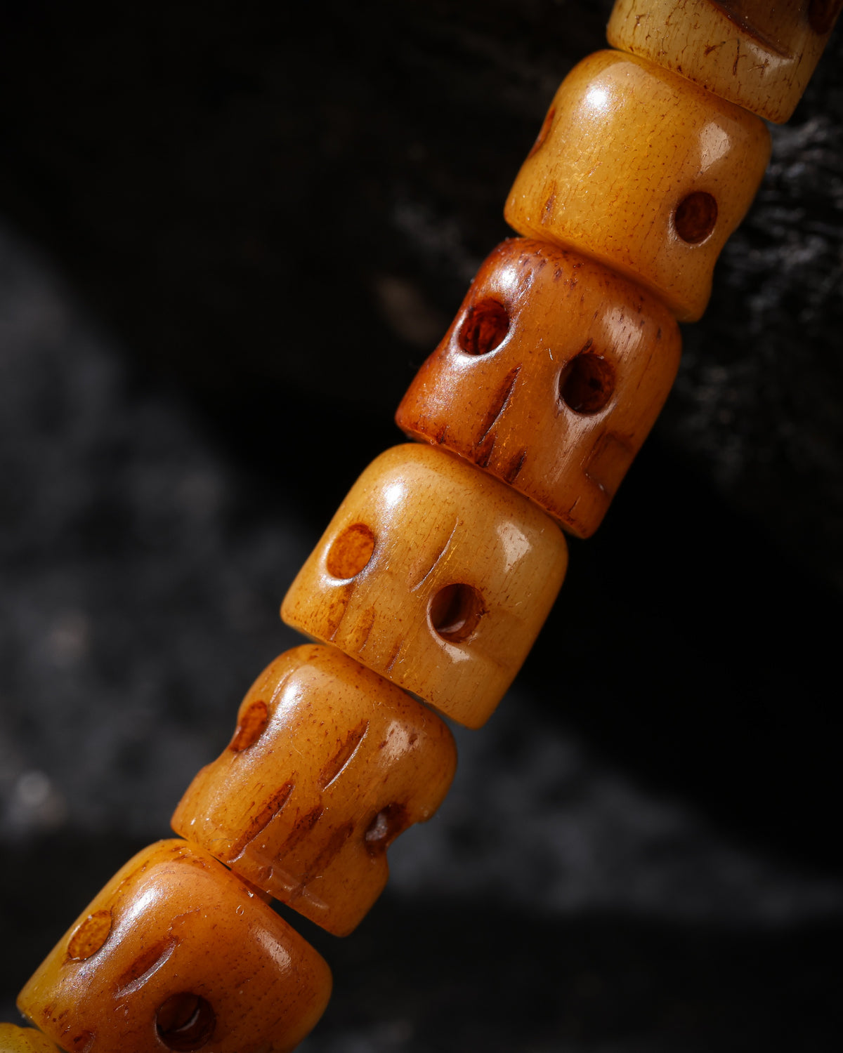 Collar de calavera de hueso con 108 cuentas-7