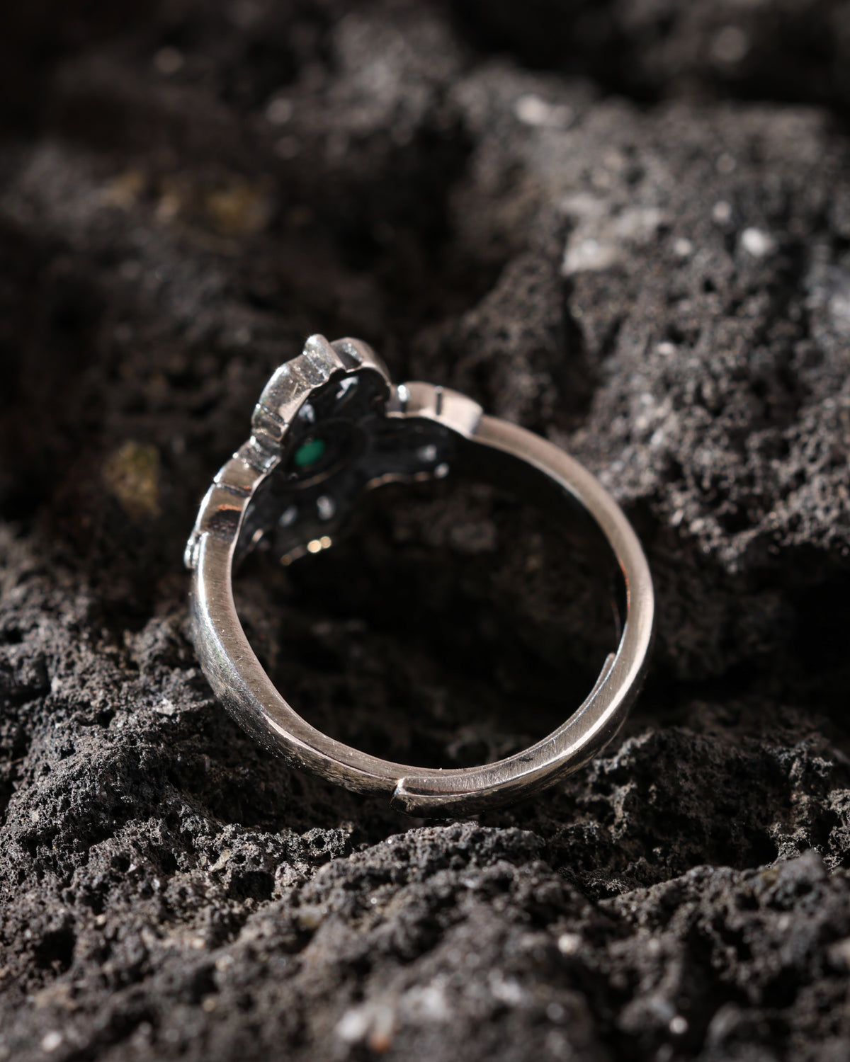 Crossed Vajra Turquoise Open Ring-6