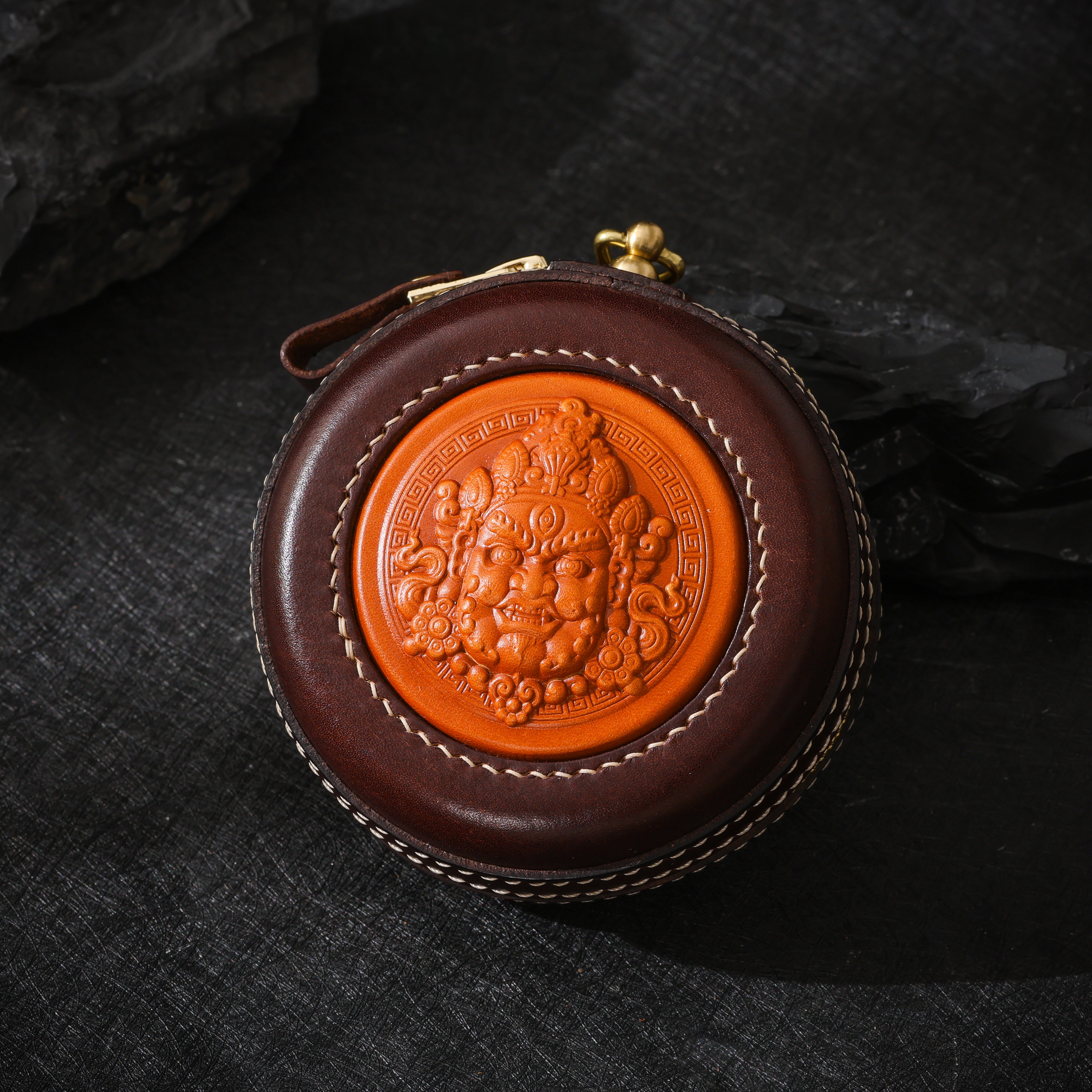 Bolsa de cuero tibetano Jambhala-5