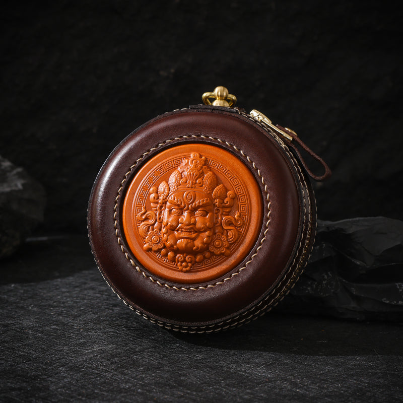 Tibetan Jambhala Leather Pouch