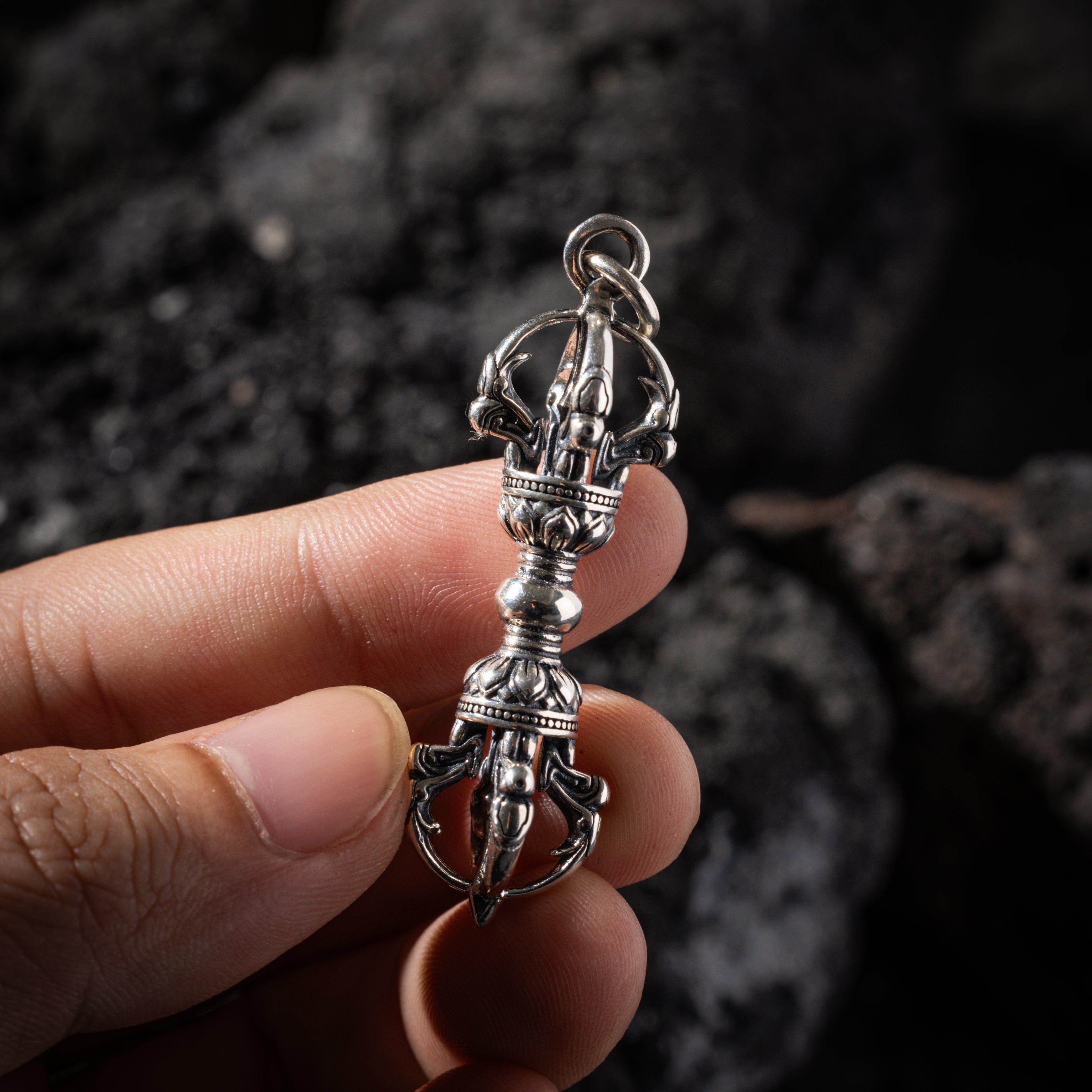 Sterling Silver Vajra Pendant-4