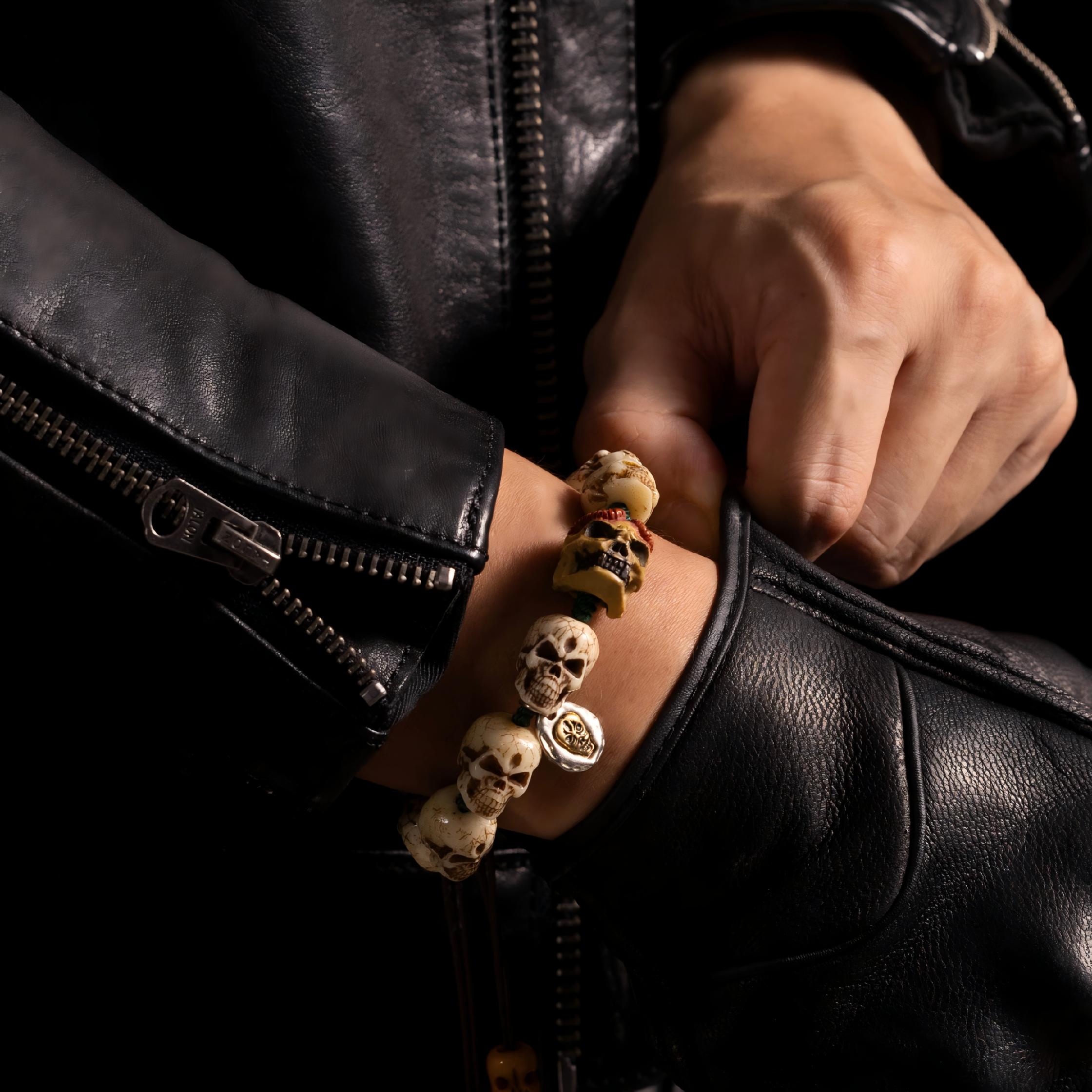 Bracelet en forme de crâne d'os-7
