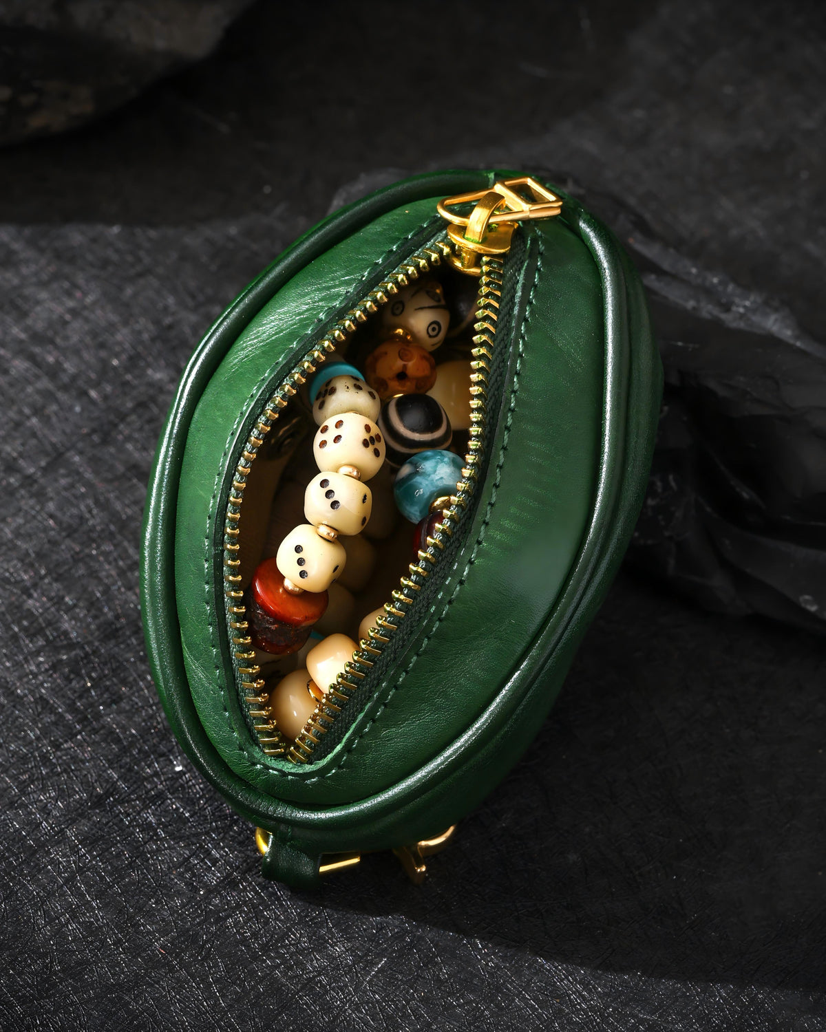 Vajra Cowhide Jewelry Pouch-19