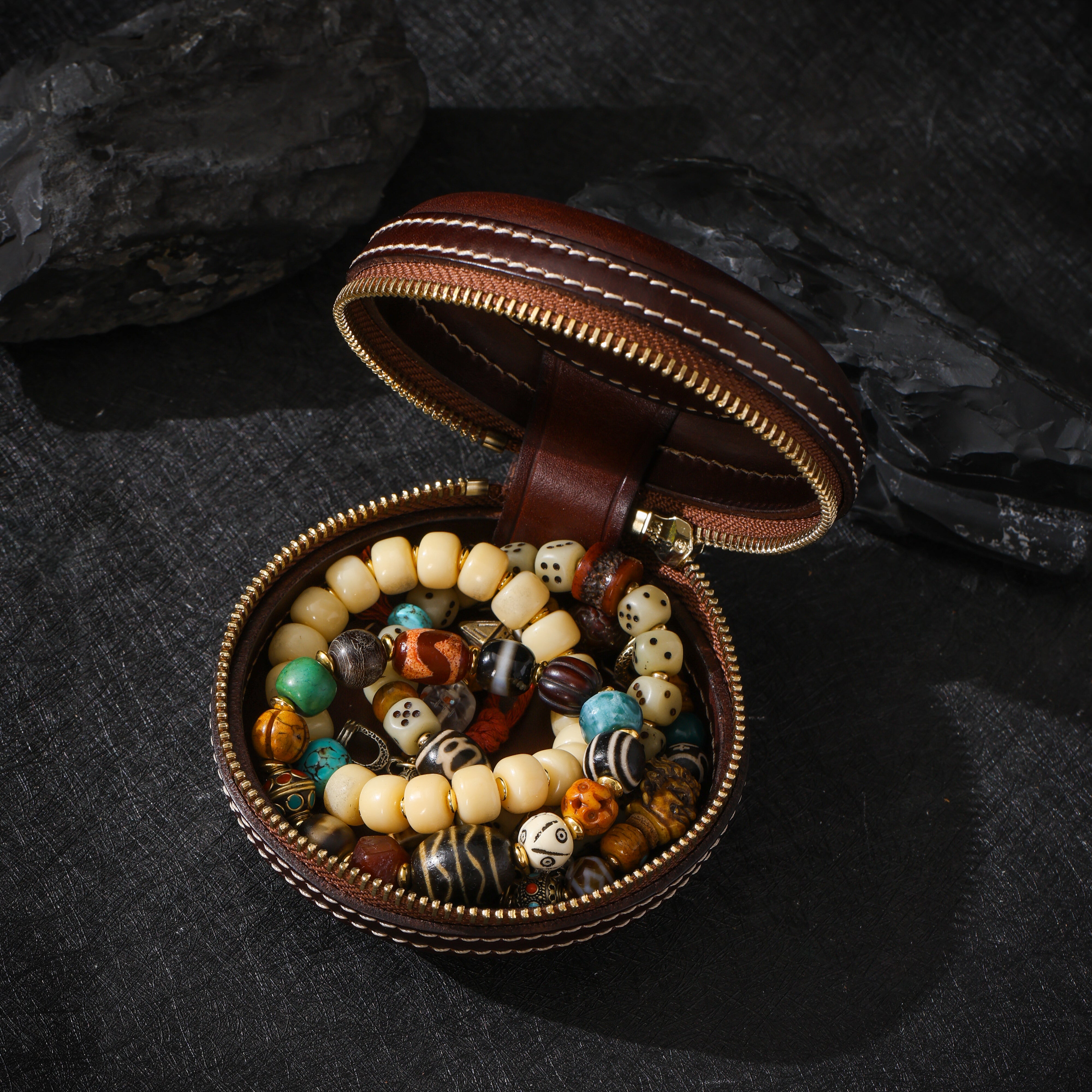 Bolsa de cuero tibetano Jambhala-4