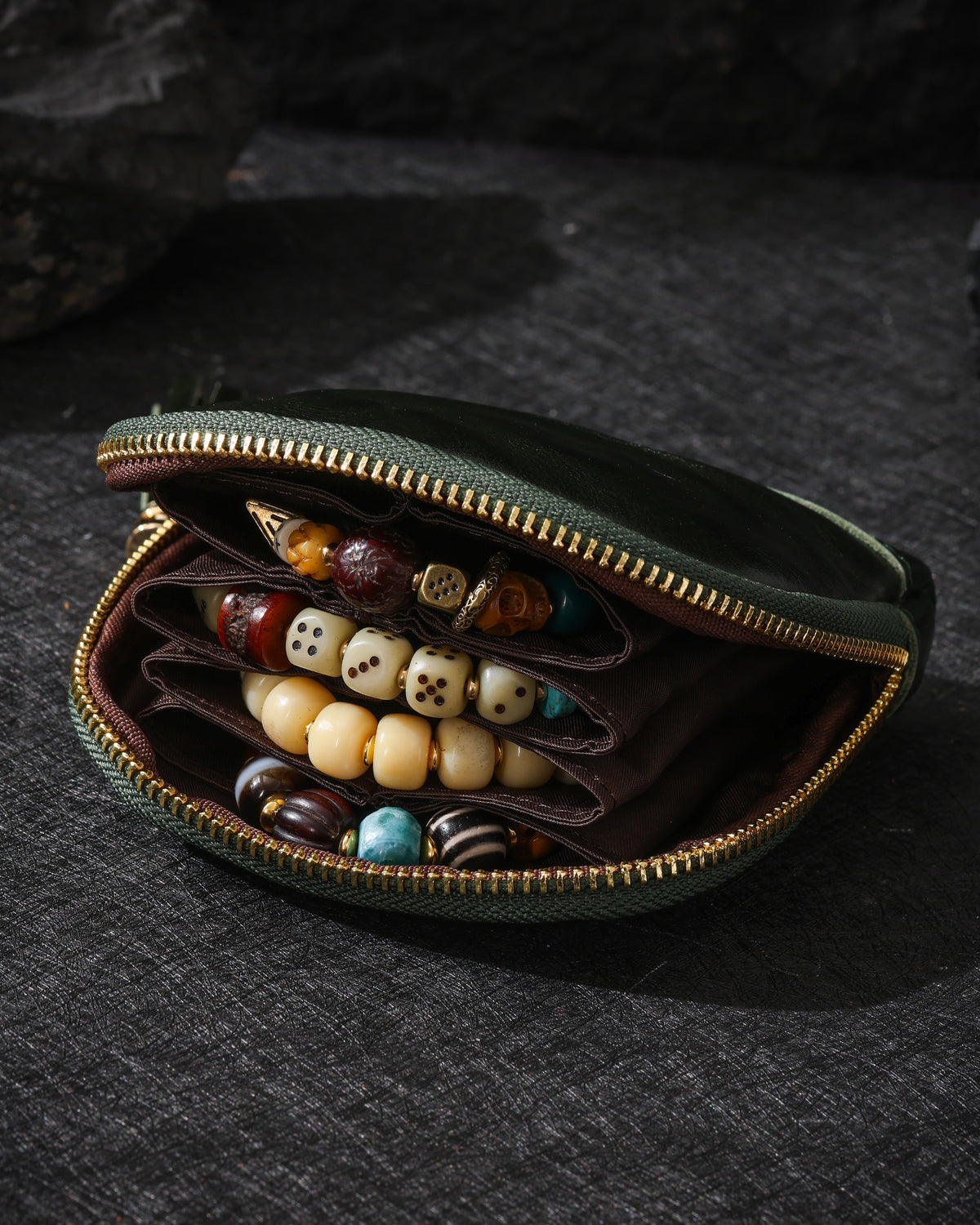 Oiled Cowhide Jewelry Pouch-20
