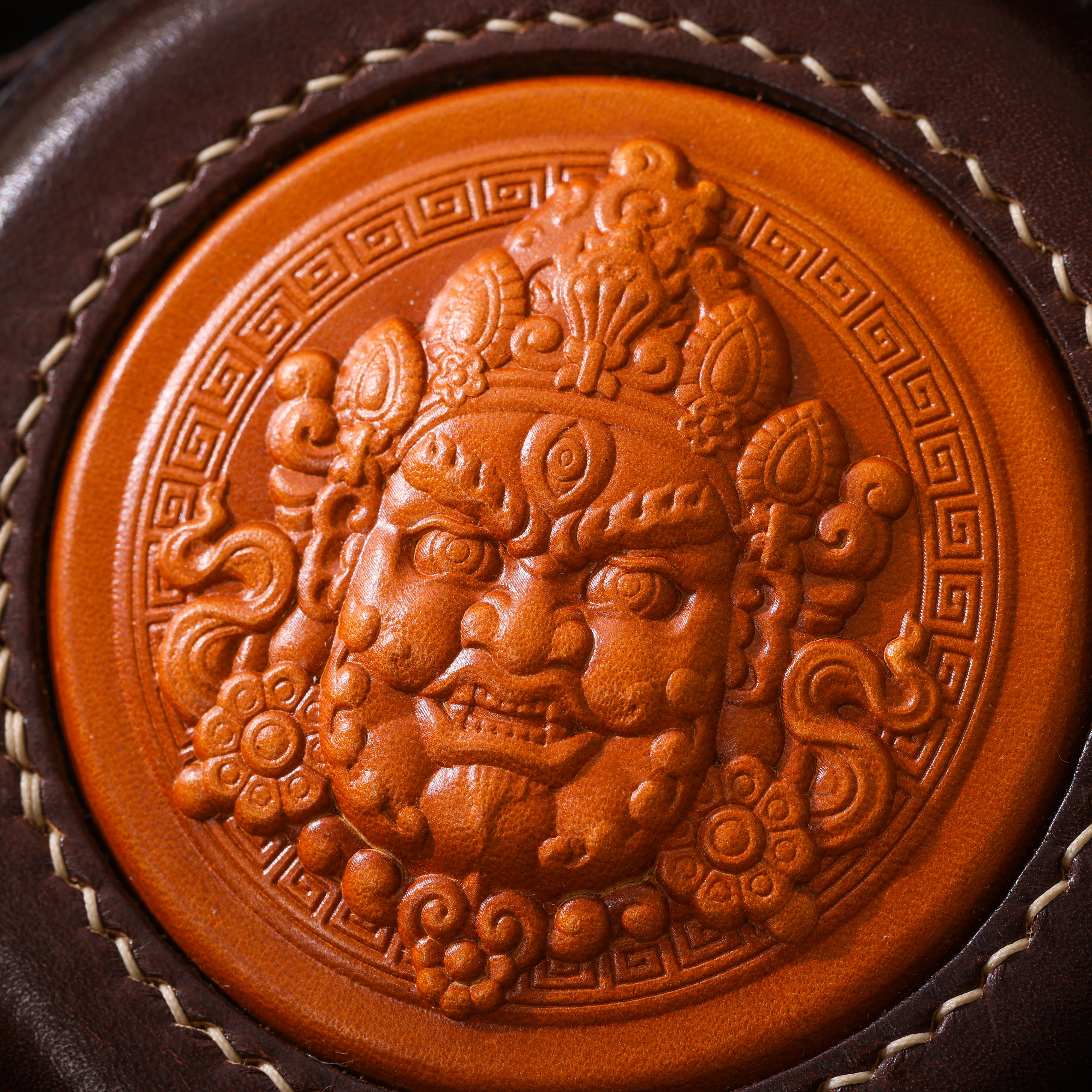 Bolsa de cuero tibetano Jambhala-6