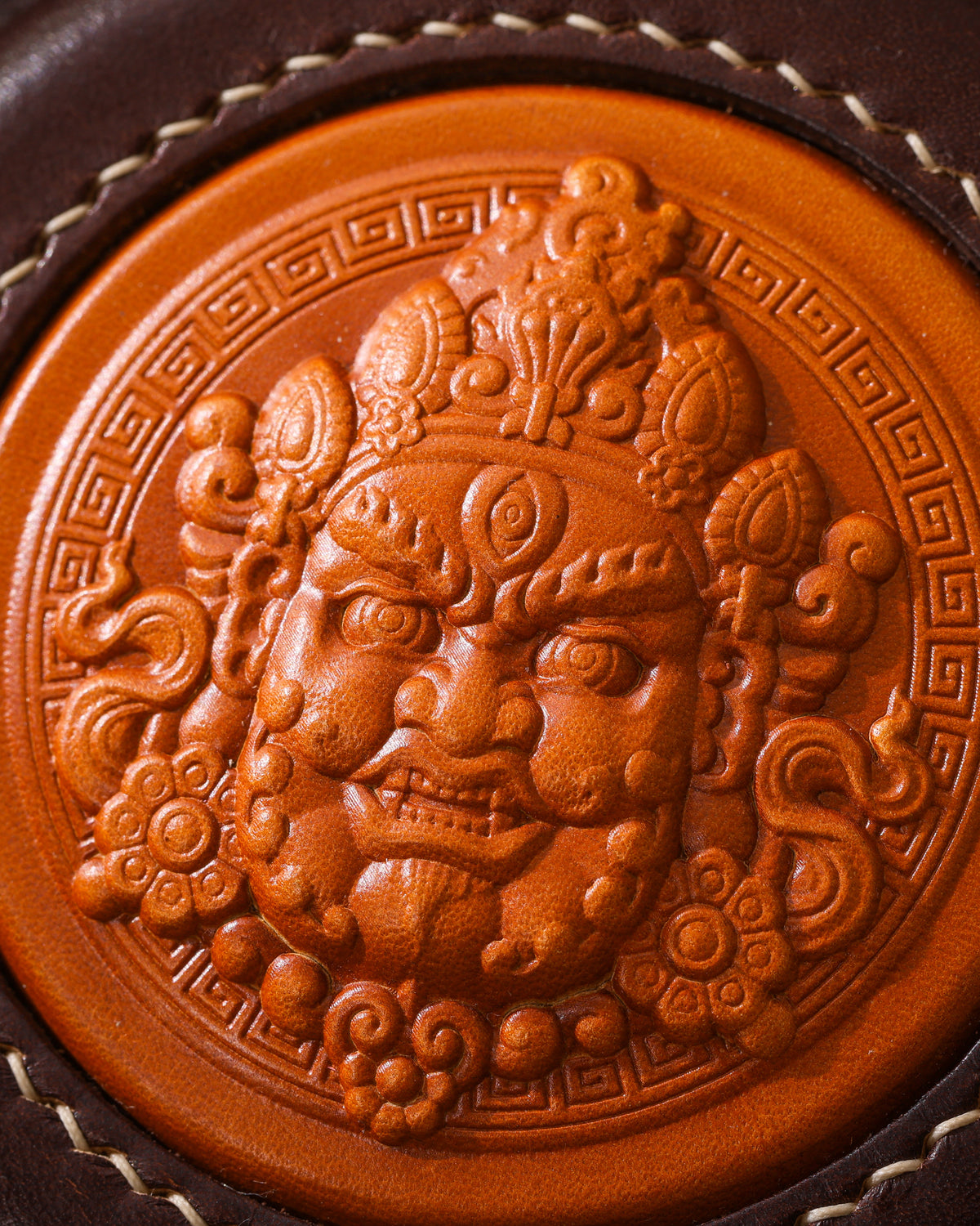 Tibetan Jambhala Leather Pouch-13
