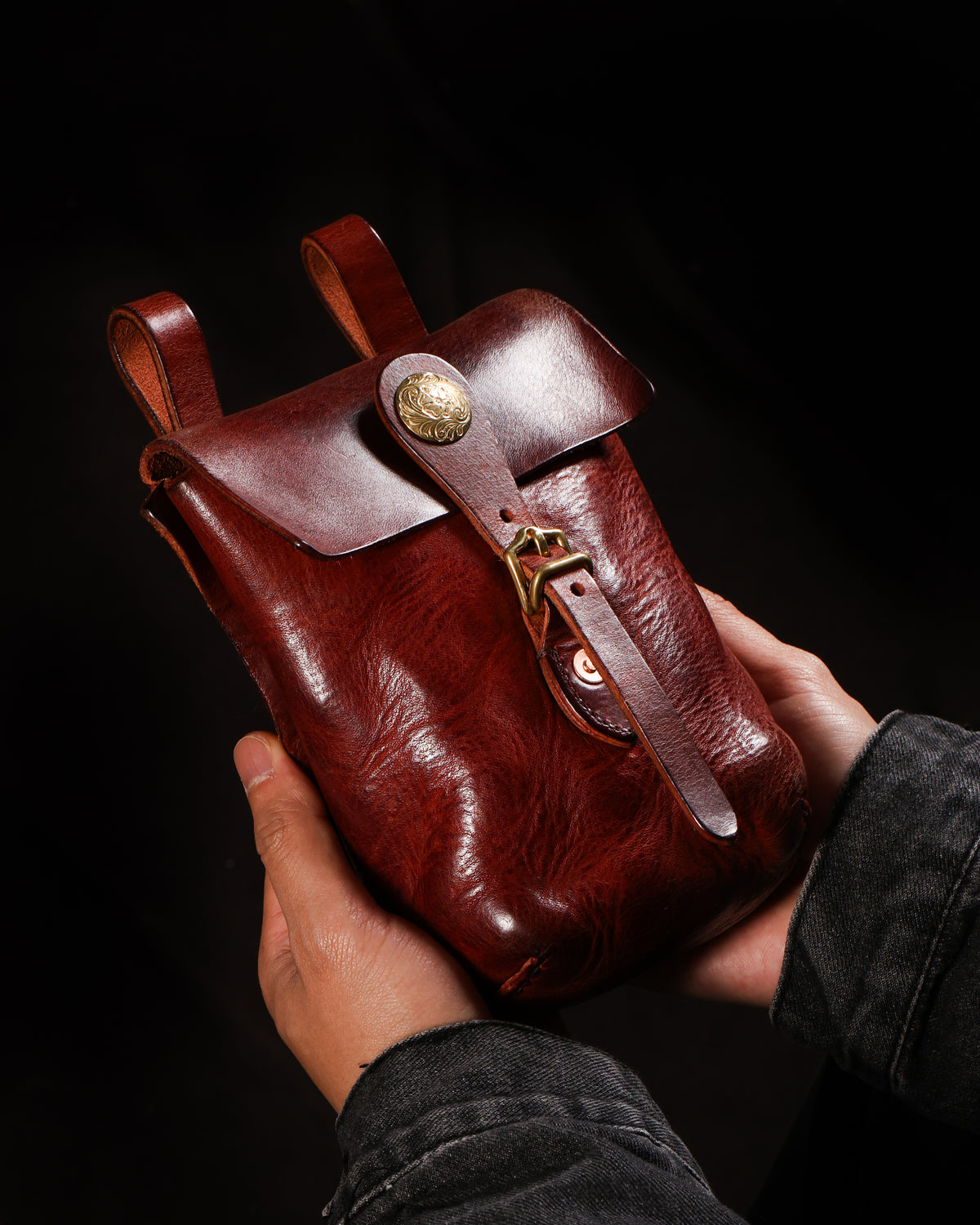 Oiled Cowhide Jewelry Pouch-11