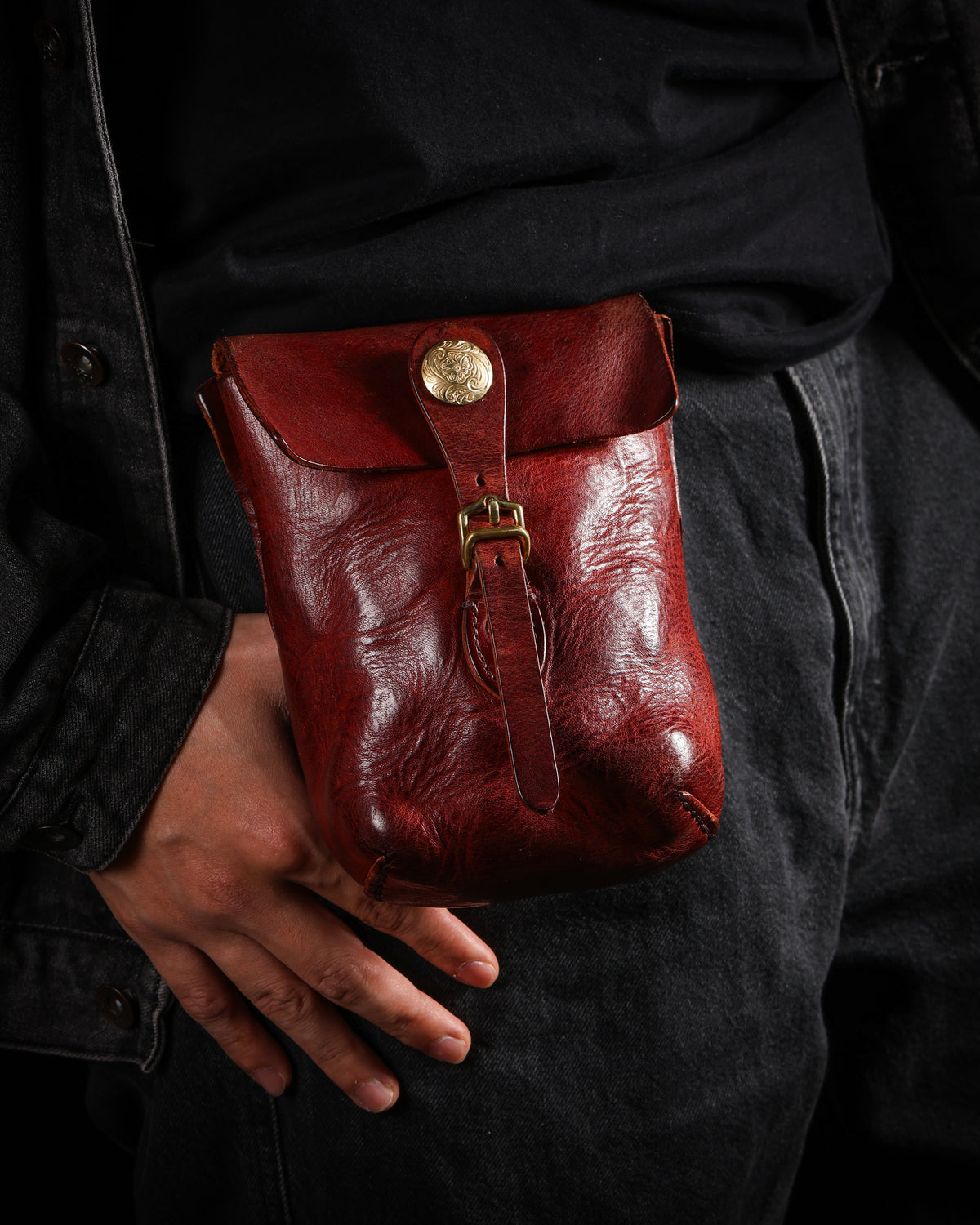 Oiled Cowhide Jewelry Pouch-15