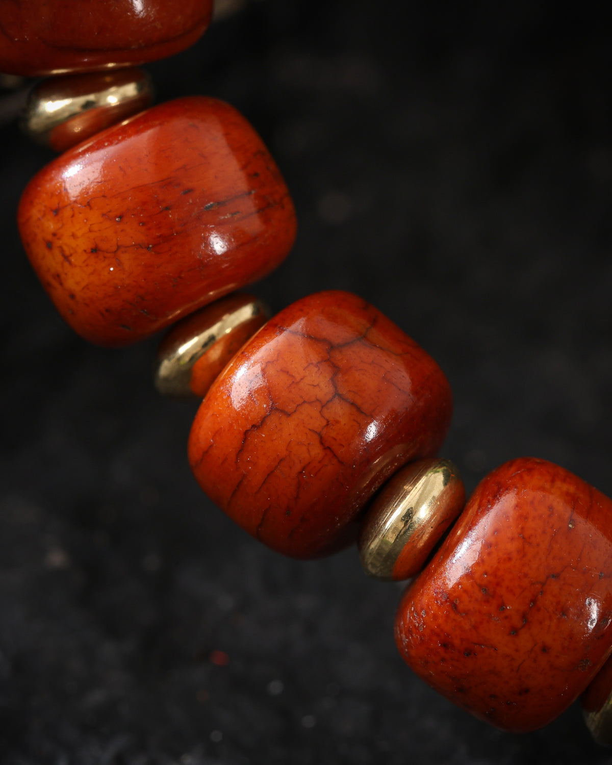 Bracciale in osso di Yak con accenti Dzi-5