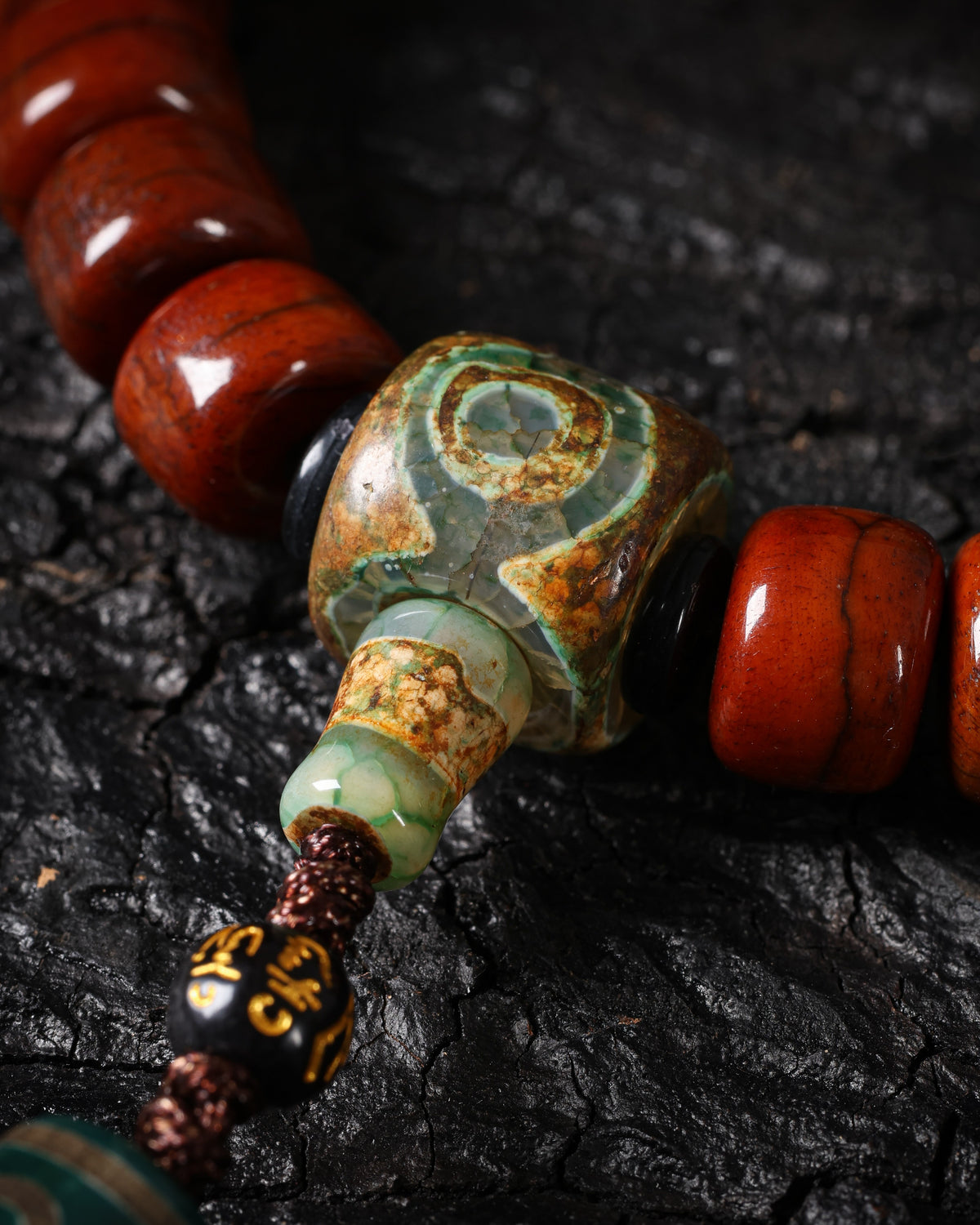 Collana in osso con 108 perle Mala-5