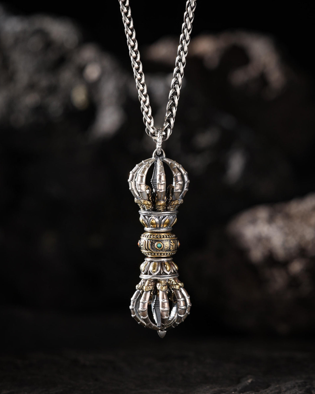 Nine-Pronged Vajra Pendant Necklace