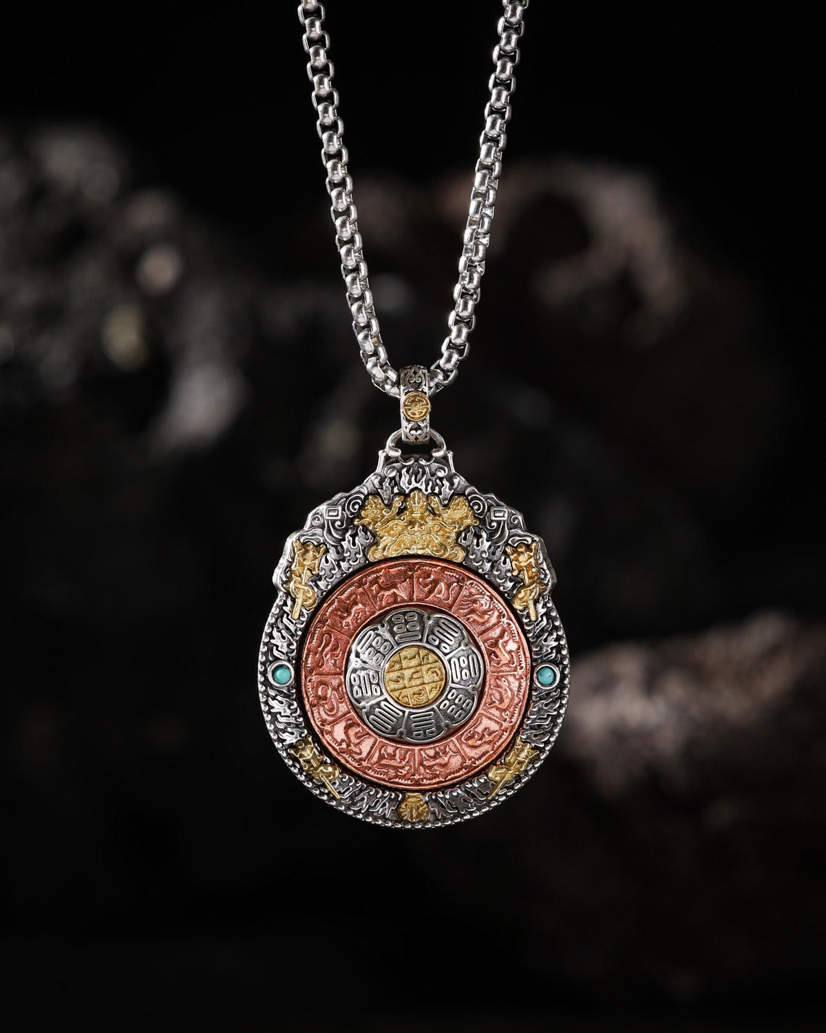 Nine-Palace Bagua Spinner Pendant Necklace