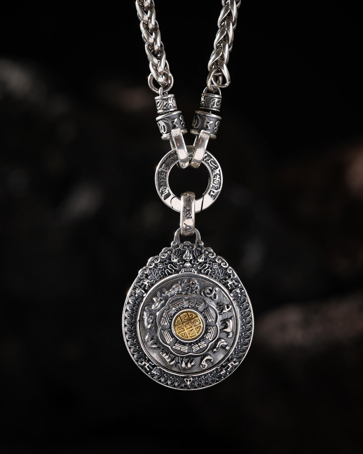 Rotating Nine-Palace Bagua Pendant Necklace